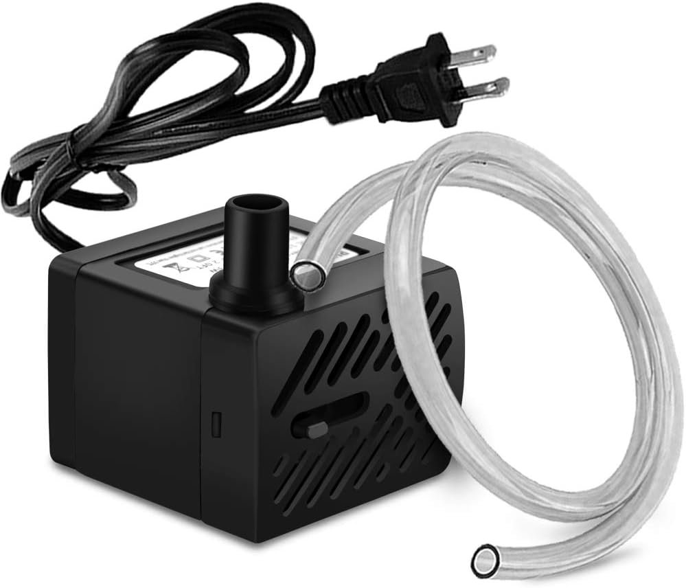 50GPH 3W Mini Submersible Water Pump with 3.3 FT Tubing for Aquariums, Fish Tank, Pond, Fountain, Hydroponics