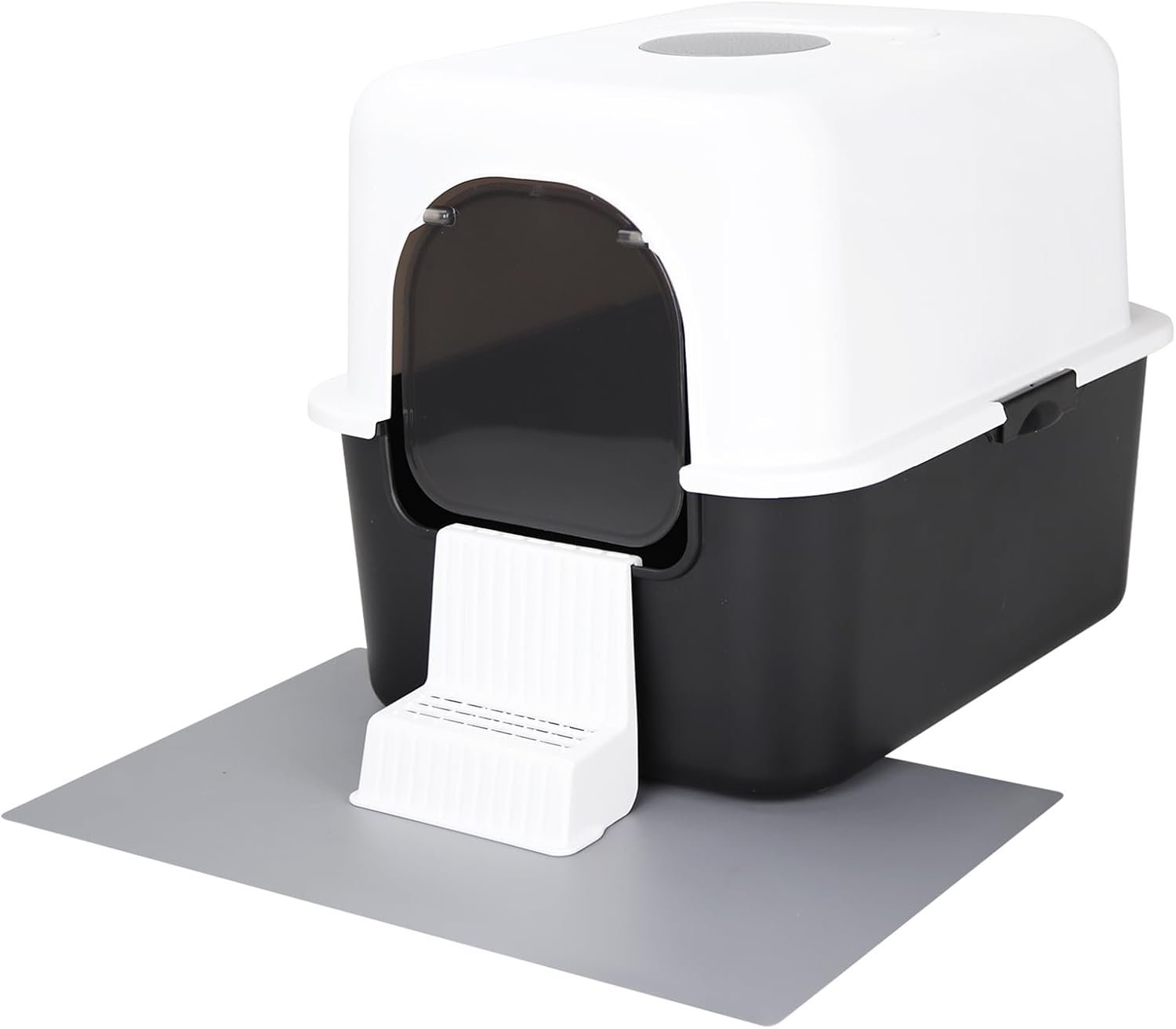 Sfozstra Enclosed Cat Litter Box: Splash Resistant Leak Resistant | Odor Control System /Pull Out Tray/Anti Tracking Step/Private Cat Space/Includes Scoop And Mat/ for Cats Up to 8 Lbs
