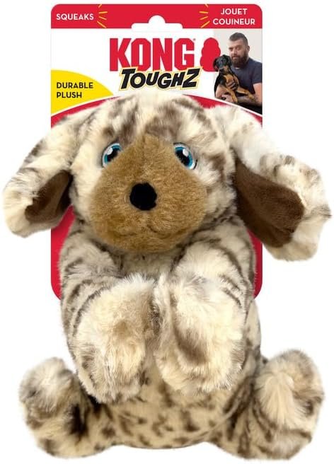 KONG Toughz Durable Plush Dog Toy – Long-Lasting Soft Chew Toy for Aggressive Chewers, Safe & Interactive for Dogs (Pup)