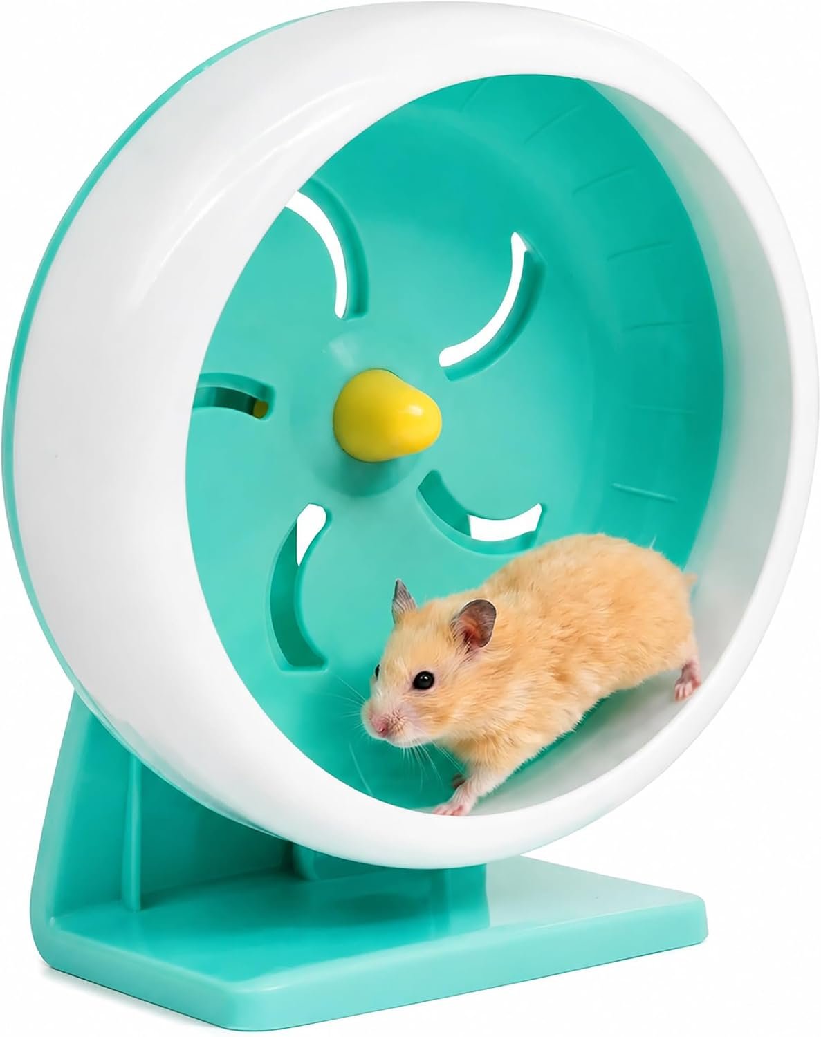 7 Inch Silent Hamster Exercise Wheel with Stand,Ultra Quiet Running Wheel for Dwarf Hamsters,Gerbils & Mice,Safe Anti-Slip Acrylic Spinner,Stable Detachable Design for Indoor Small Pet Cage