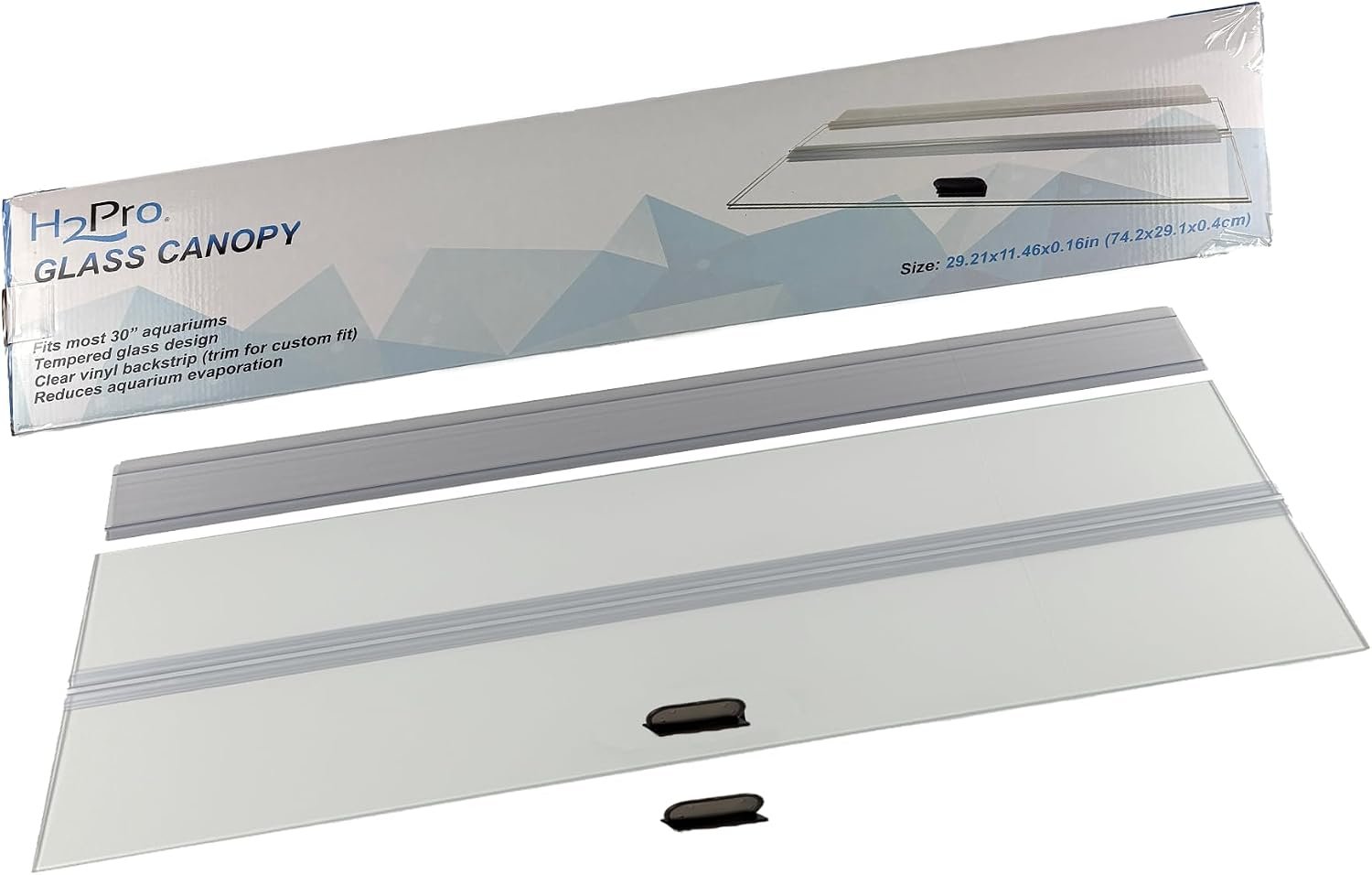 H2Pro Glass Canopy Aquarium Lid for Fresh & Saltwater Fish Tanks (30GT for Aqueon & Marineland 20 Long Aquariums)