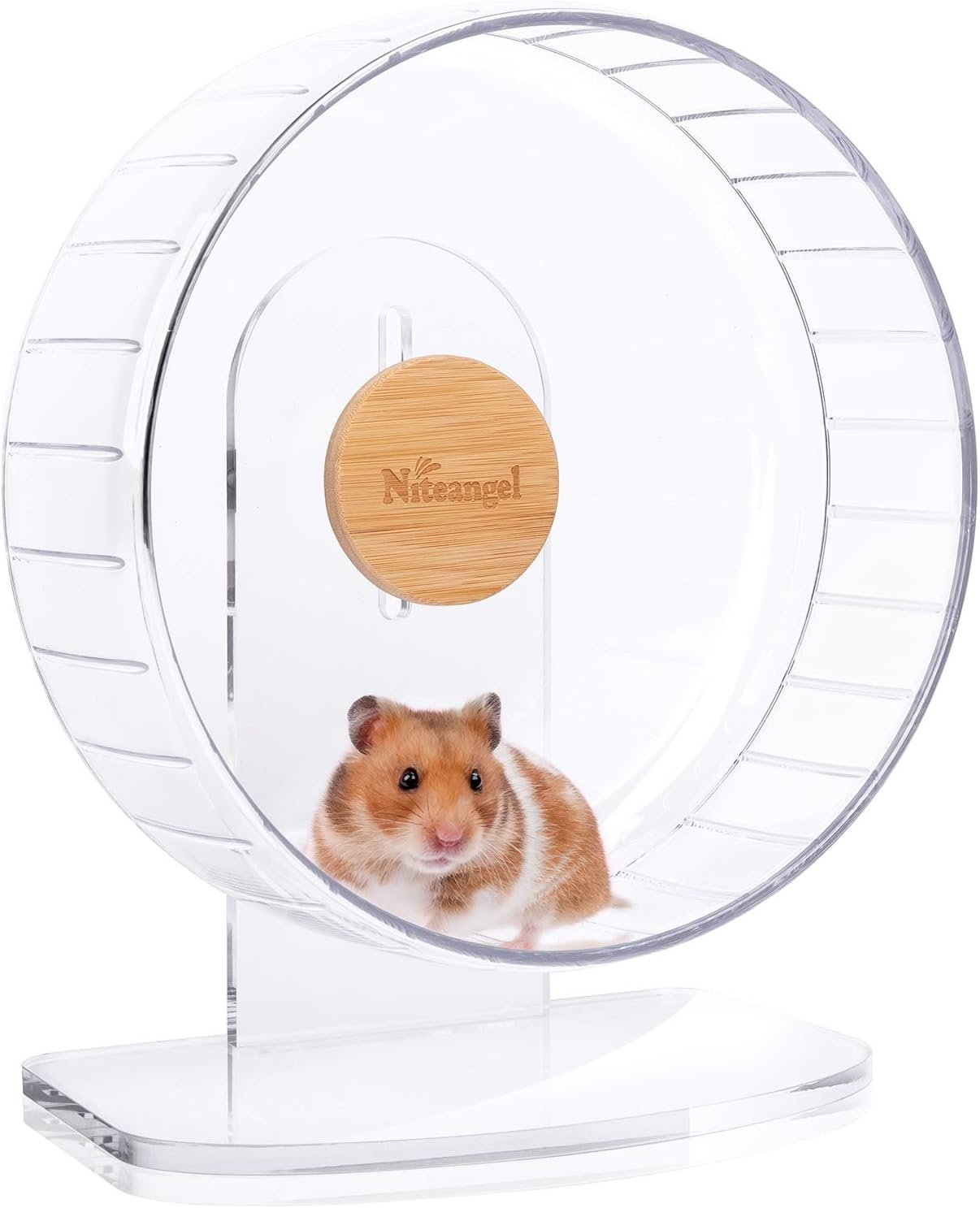 Niteangel Super-Silent Hamster Exercise Wheels: Quiet 10 inch Running Wheel | Can 10.6-13.4″ Adjustable Height – No Bend Back Spinner Running for Dwarf Syrian Hamster Gerbils Mice Or Other Small Animal