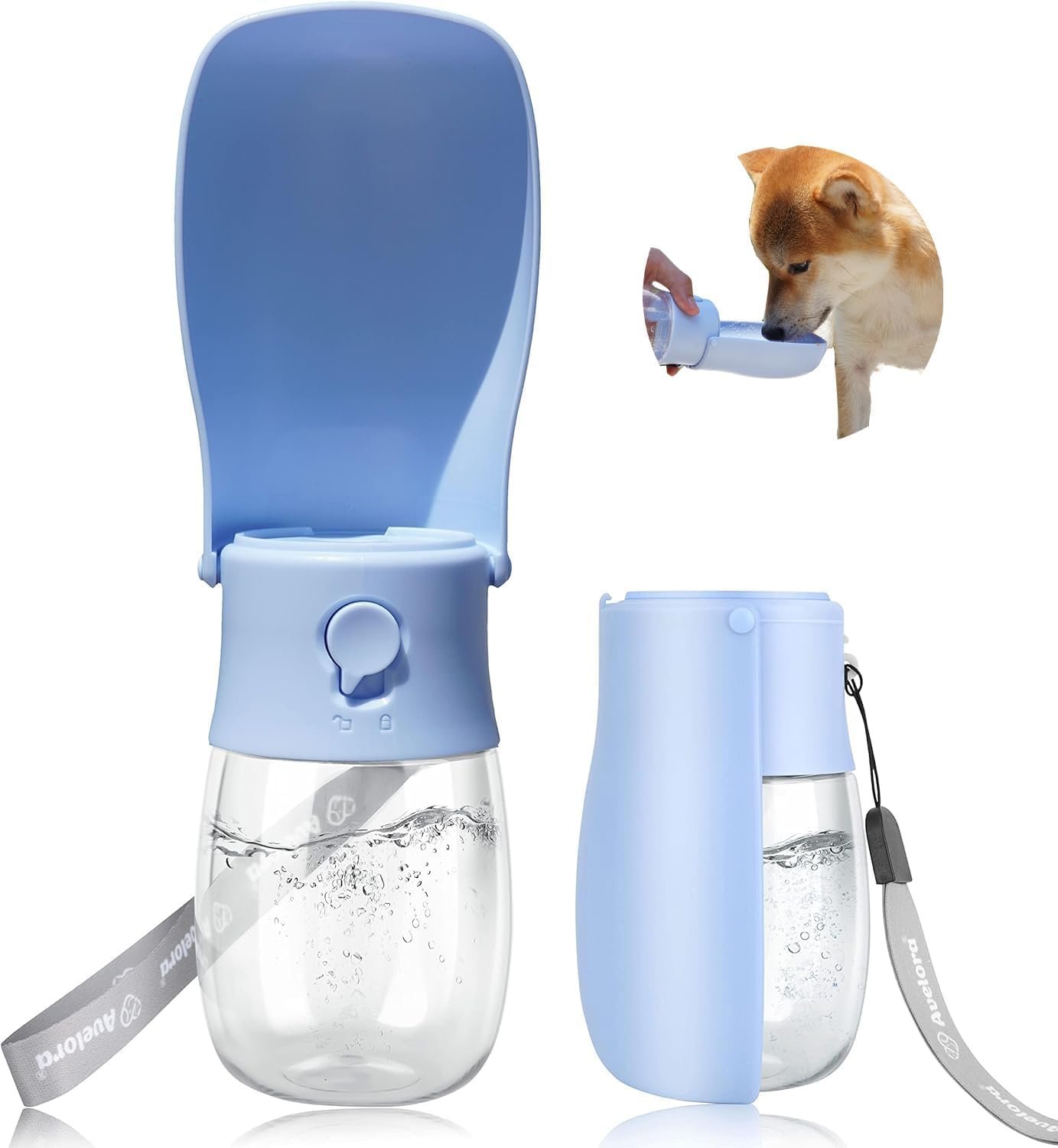 Foldable Dog Water Bottle, Portable Water Dispenser for Cat, Rabbit, Puppy and Small Animals, the Perfect Dog Gifts and Dishwasher Safe Pet Accessories for Walking, Hiking, Travel