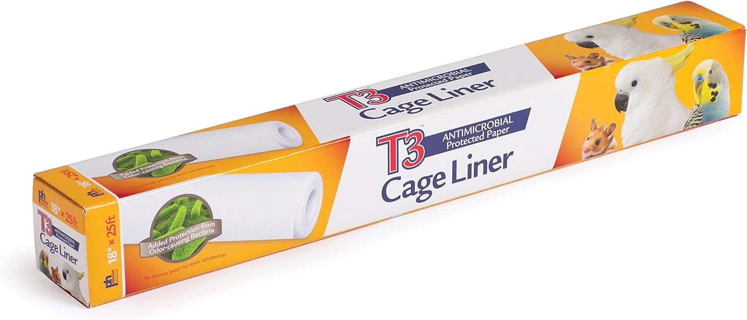 Prevue Pet Products T3 Cage Liner – Bird Cage Accessories, 25 Ft Odor Absorbent Protection, Universal Liner for All Birds, Fits Small, Medium, and Large Enclosures, Simplifies Cleaning – Regular Size