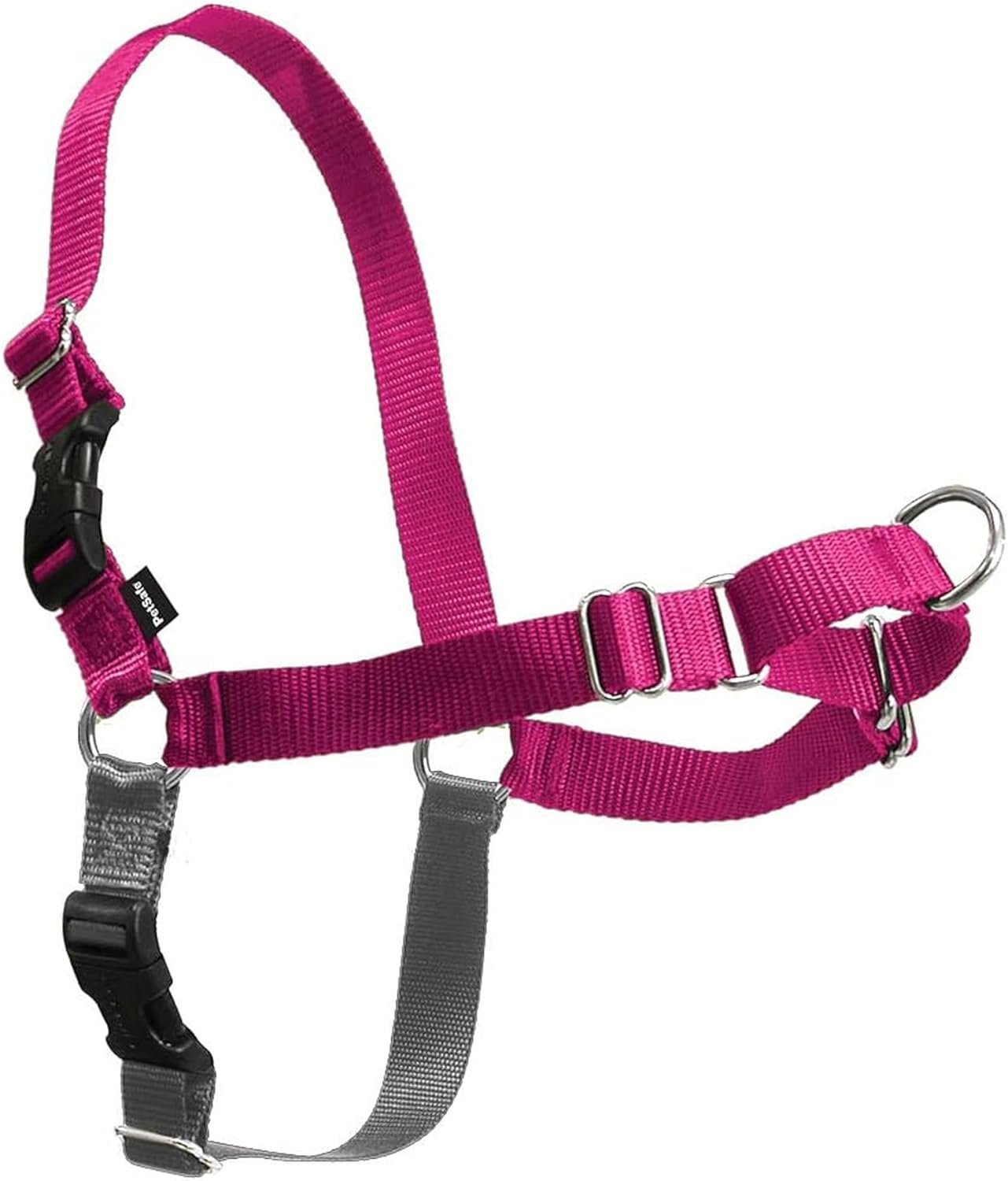 PetSafe Easy Walk Harness for Dogs – Pull-Free Walks – Patented Martingale Loop Design – Front Chest Leash Attachment – Comfort Straps – Breathable Harness Design – Large, Raspberry/Gray