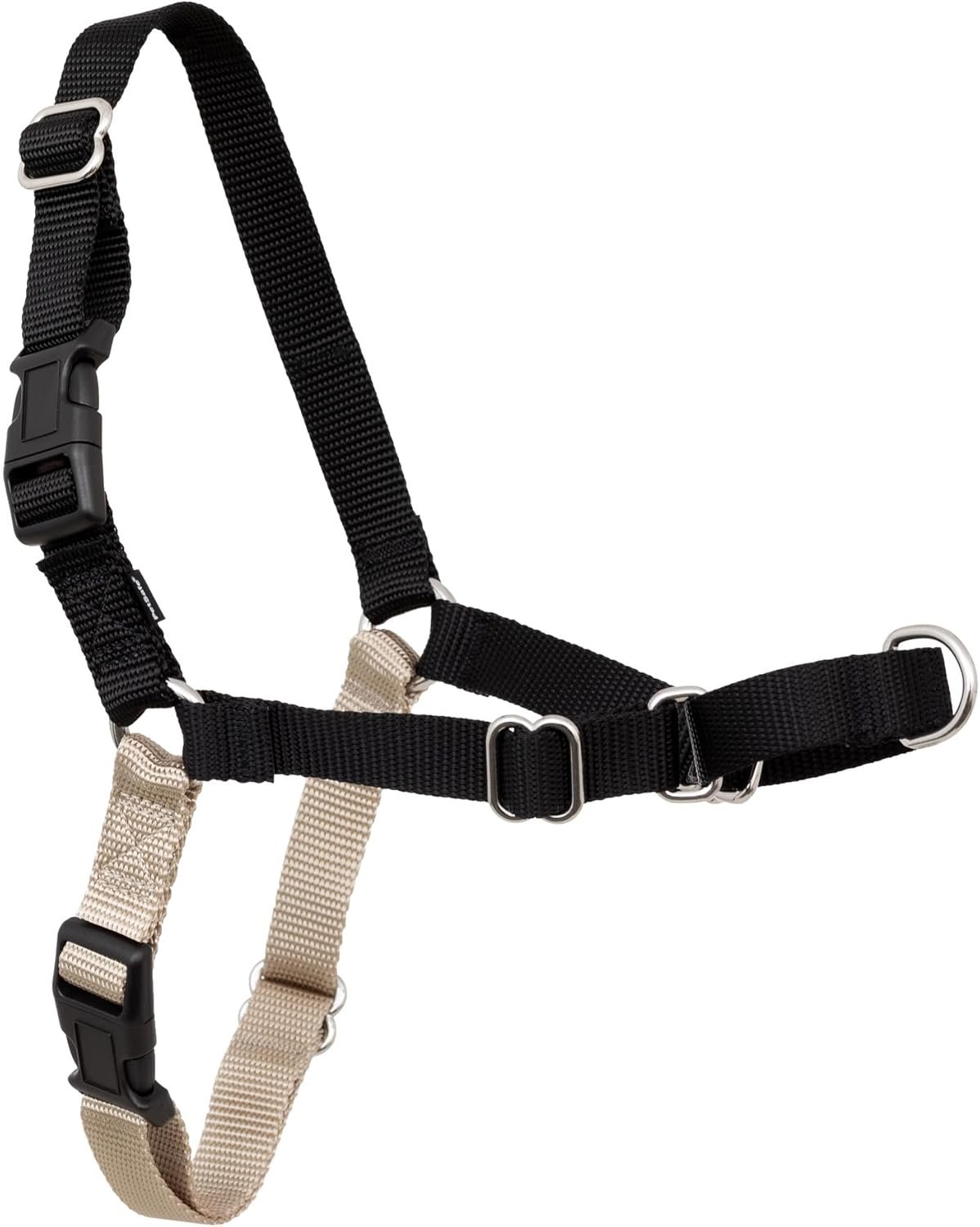 PetSafe Easy Walk Harness for Dogs – Pull-Free Walks – Patented Martingale Loop Design – Front Chest Leash Attachment – Adjustable Comfort Straps – Breathable Harness Design – Large, Black/Silver