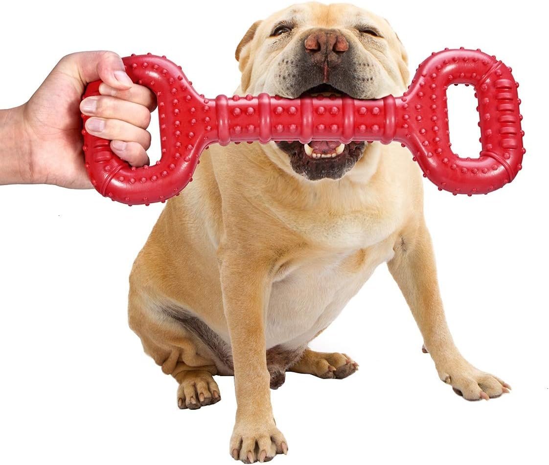Feeko Dog Toys for Aggressive Chewers Large Breed, 15 inch Interactive Long Lasting Dogs Toy with Convex Design Natural Rubber Tug-of-war Toy for Medium Large Tooth Clean(Red) | Interactive Long lasting Dogs Toy with Convex Design Natural Rubber Tug-of-war Toy for Medium Large Tooth Clean(Red)