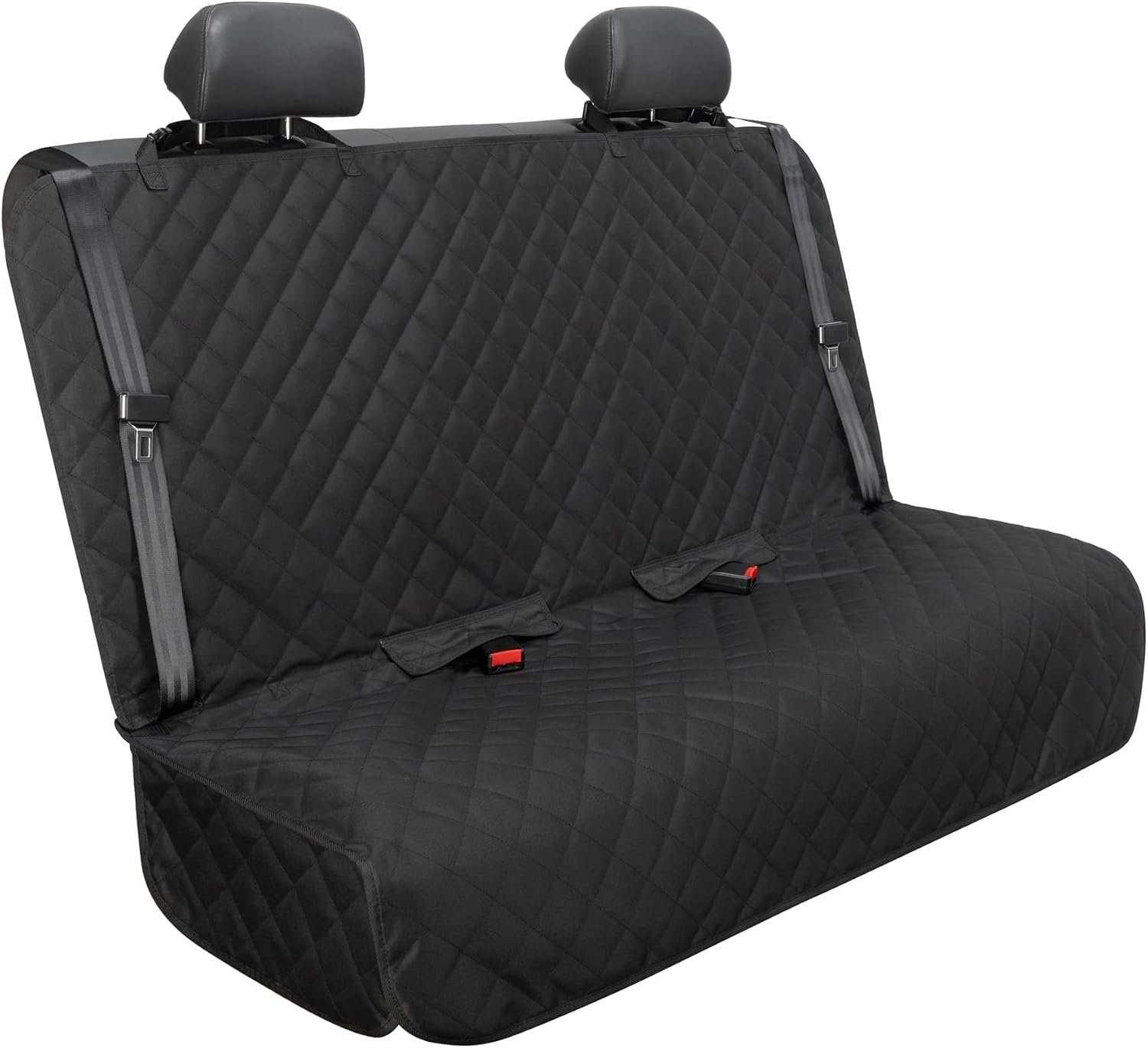 VIEWPETS Bench Car Seat Cover Protector, Waterproof Heavy-Duty, Black | Nonslip Dog Back Seat Cover Protect from Mud, Spills, Scratches, Machine Washable, Universal Fit for Vehicles, Trucks&SUVs