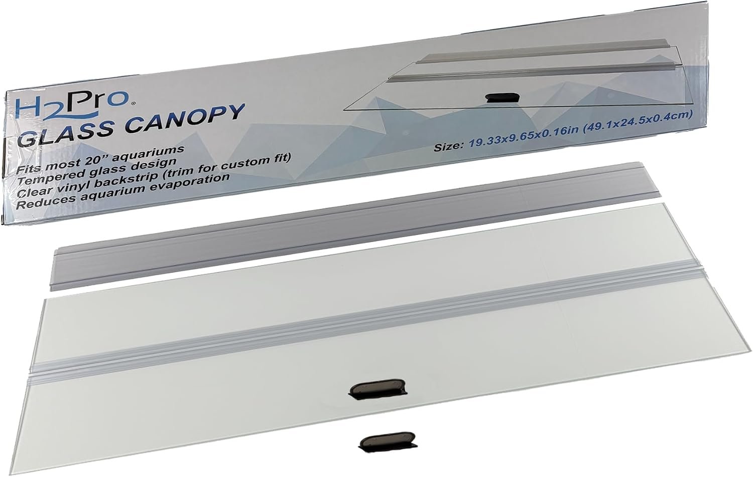 H2Pro Glass Canopy Aquarium Lid for Fresh & Saltwater Fish Tanks (20GT for Aqueon & Marineland 10 Gallon Aquariums)