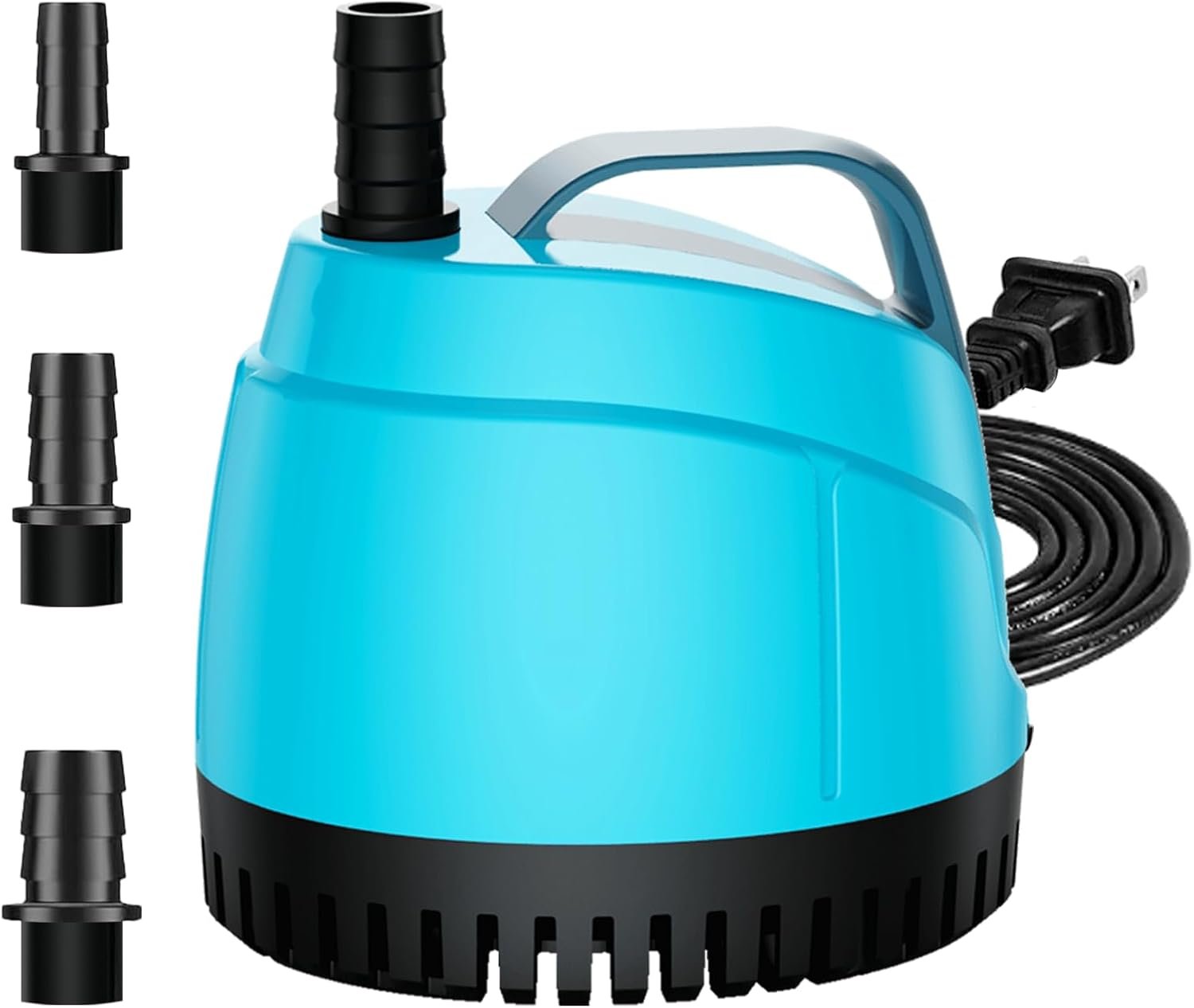 210GPH Submersible Water Pump Ultra Quiet (780L/H,15W),Bottom Suction Aquarium Pump with 2 Nozzles,5.6ft Lift,Adjustable Flow for Fish Tank,Fountain,Pond,Hydroponics,Indoor Water Feature