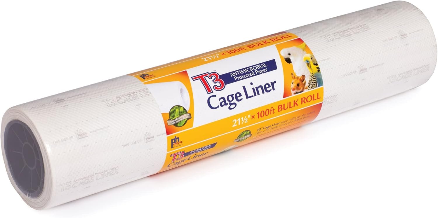 Prevue Pet Products T3 Cage Liner – Bird Cage Accessories, 100 ft Odor Absorbent Protection, Universal Liner for All Birds, Fits Small, Medium, and Large Enclosures, Simplifies Cleaning – Large Size