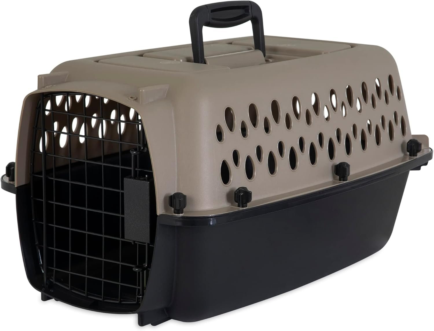 Petmate Vari Dog Kennel Portable Airline-Friendly Carriers & Crates for Small Dogs and Puppies, Durable Plastic, Pet Carrier For Home and Travel, XS Extra Small 19″ For Dogs Up To 10 Lbs, Taupe