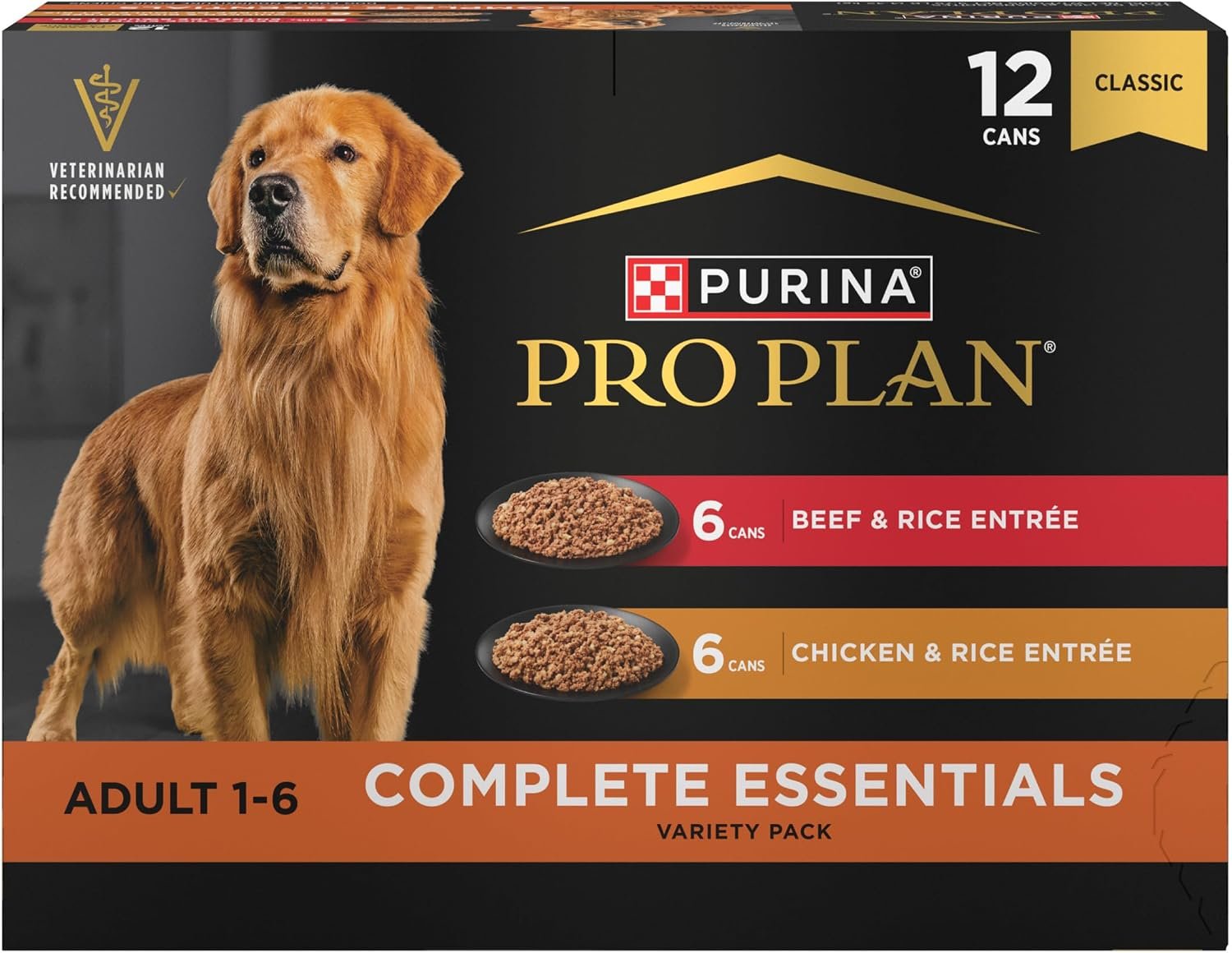 Purina Pro Plan Wet Dog Food Variety Pack, Chicken & Beef, (12) 13 oz Cans