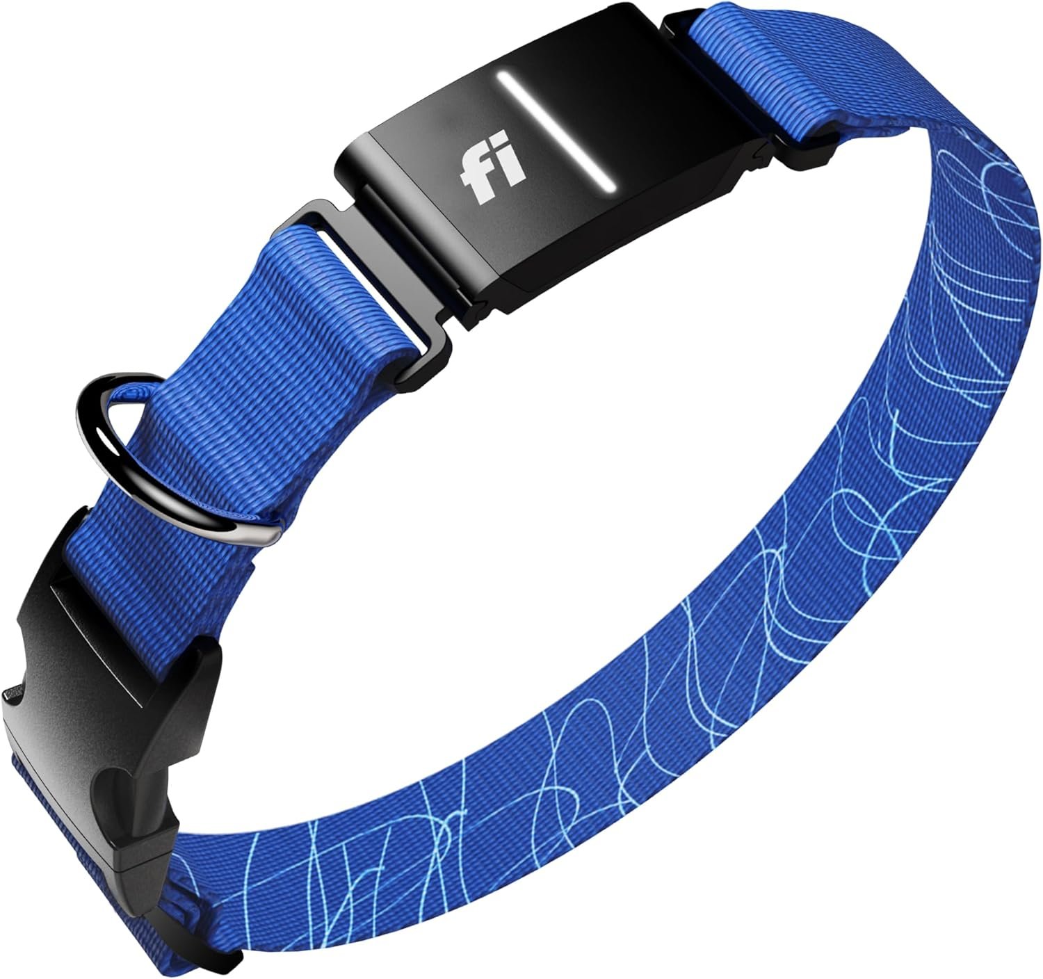 Fi New Series 3+ Smart Dog Tracker Collar [6 Month Membership Included] GPS Tracker for Dogs with Health & Behavior Monitoring, Escape Alerts, Waterproof, LED, Apple Watch Compatible (Blue, Medium)
