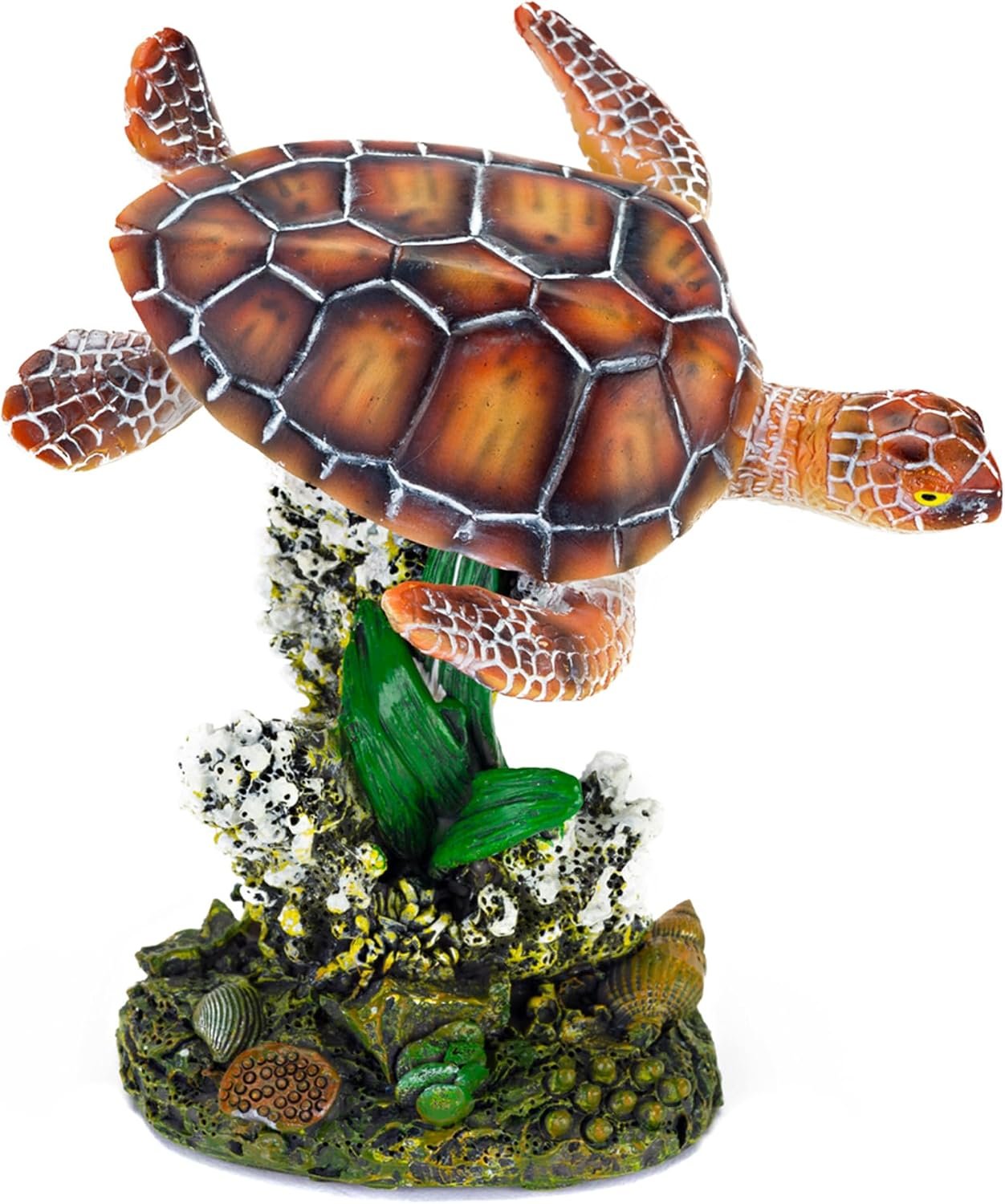 Penn-Plax Swimming Sea Turtle Decor – for Aquarium Fish Tank – Resin Decoration, Small (RR1104)