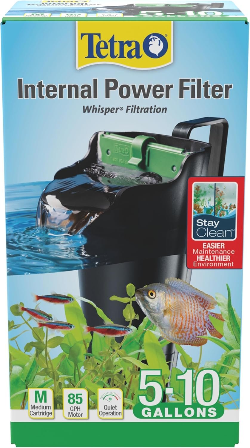 Tetra Whisper Internal Power Filter, Medium Bio-Bag Filter Cartridges, 3-Stage Filtration, 5-10 gal