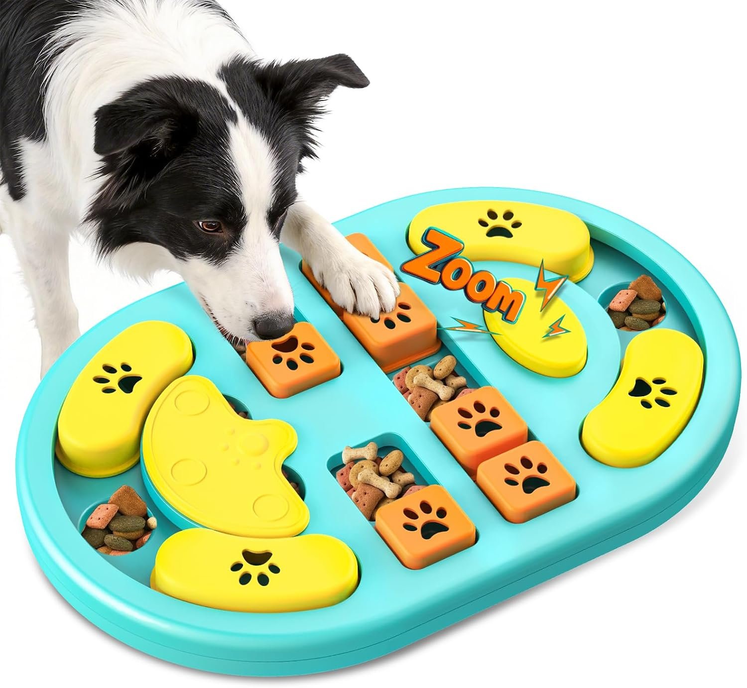 Dog Puzzle Toy, Interactive Treat Dispensing Toys, Blue | Dog Enrichment Toys, IQ Training & Mental Stimulation, Non-Slip Slow Feeder, For Puppies Small Medium Large Dogs Cats