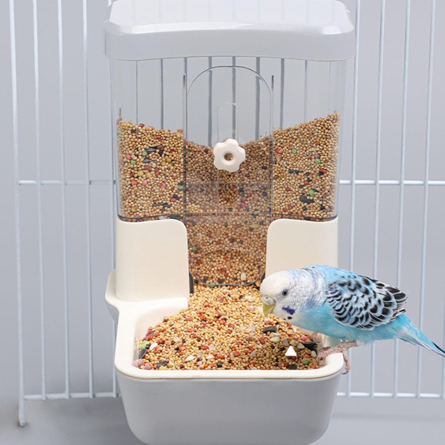 Automatic No Mess Bird Feeder – Bird Cage Accessories for Parakeet, Canary, Cockatiel, Finch