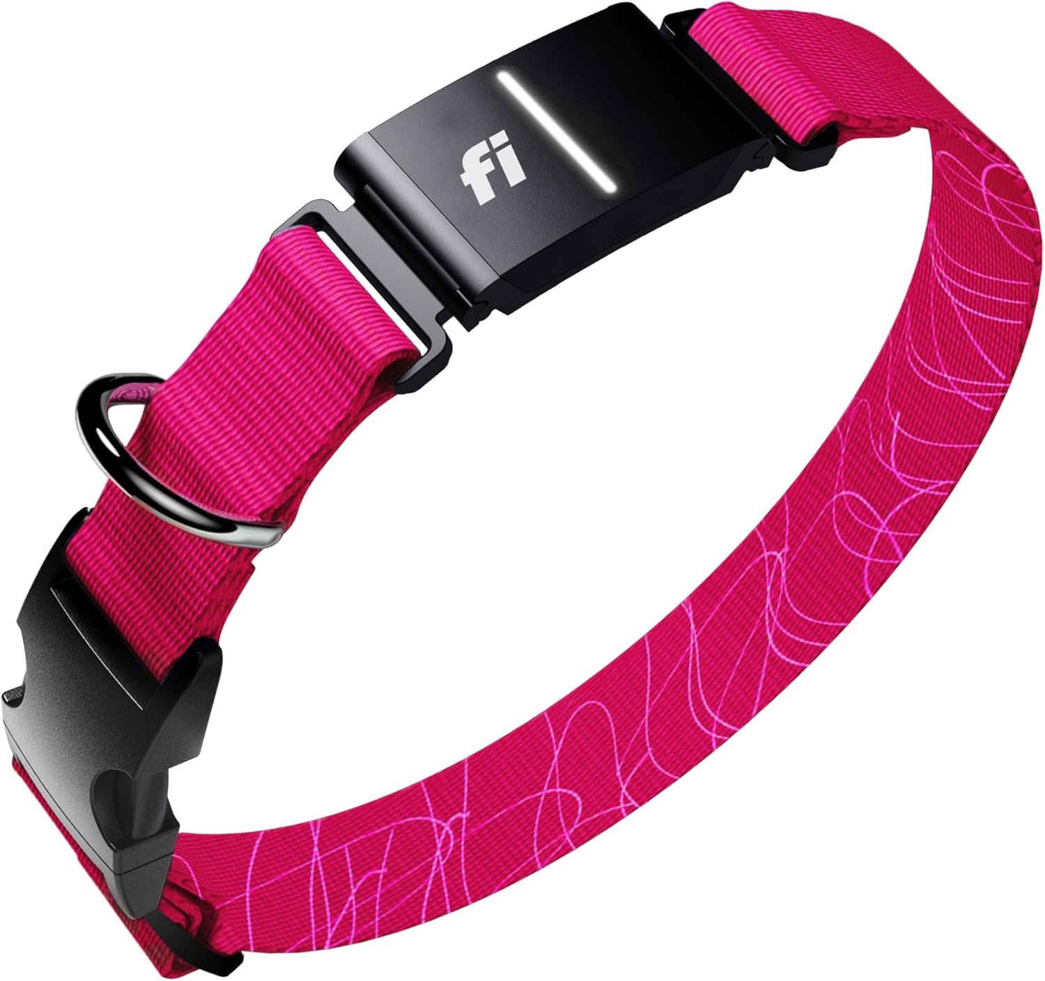 Fi New Series 3+ Smart Dog Tracker Collar [6 Month Membership Included] GPS Tracker for Dogs with Health & Behavior Monitoring, Escape Alerts, Waterproof, LED, Apple Watch Compatible (Pink, Small)