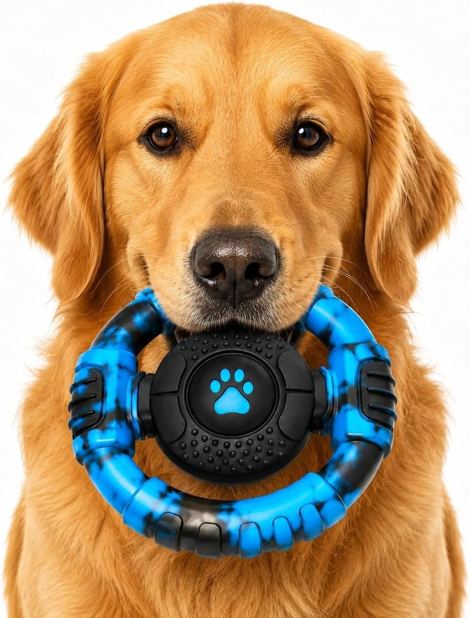 Pamlulu Tough Dog Toys for Aggressive Chewers, Indestructible Dog Toy for Large Dogs, Nylon Chew Toys for Medium Large Breed, Interactive Dog Toys to Keep Them Busy, Dog Birthday