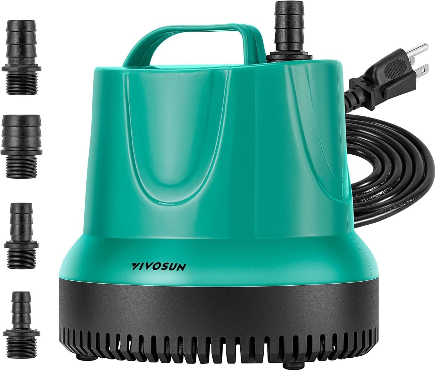 VIVOSUN 660GPH Sub Water Pump for Fish Tank, Pond, Aquarium, Hydroponics | 40W Submersible Pump, Water Pump with 5ft Power Cord and 4 Nozzles Blue