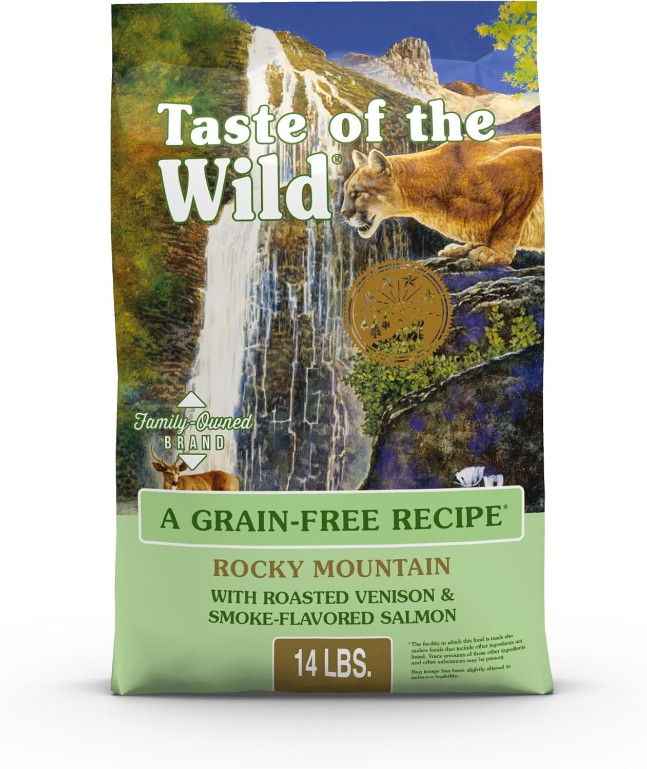 Taste of the Wild Rocky Mountain Dry Cat Food, Roasted Venison, 14lb | Kitten, Adult & Senior Cats | High Protein | Grain Free Recipe* | Nutrient Dense to Help Support Peak Health