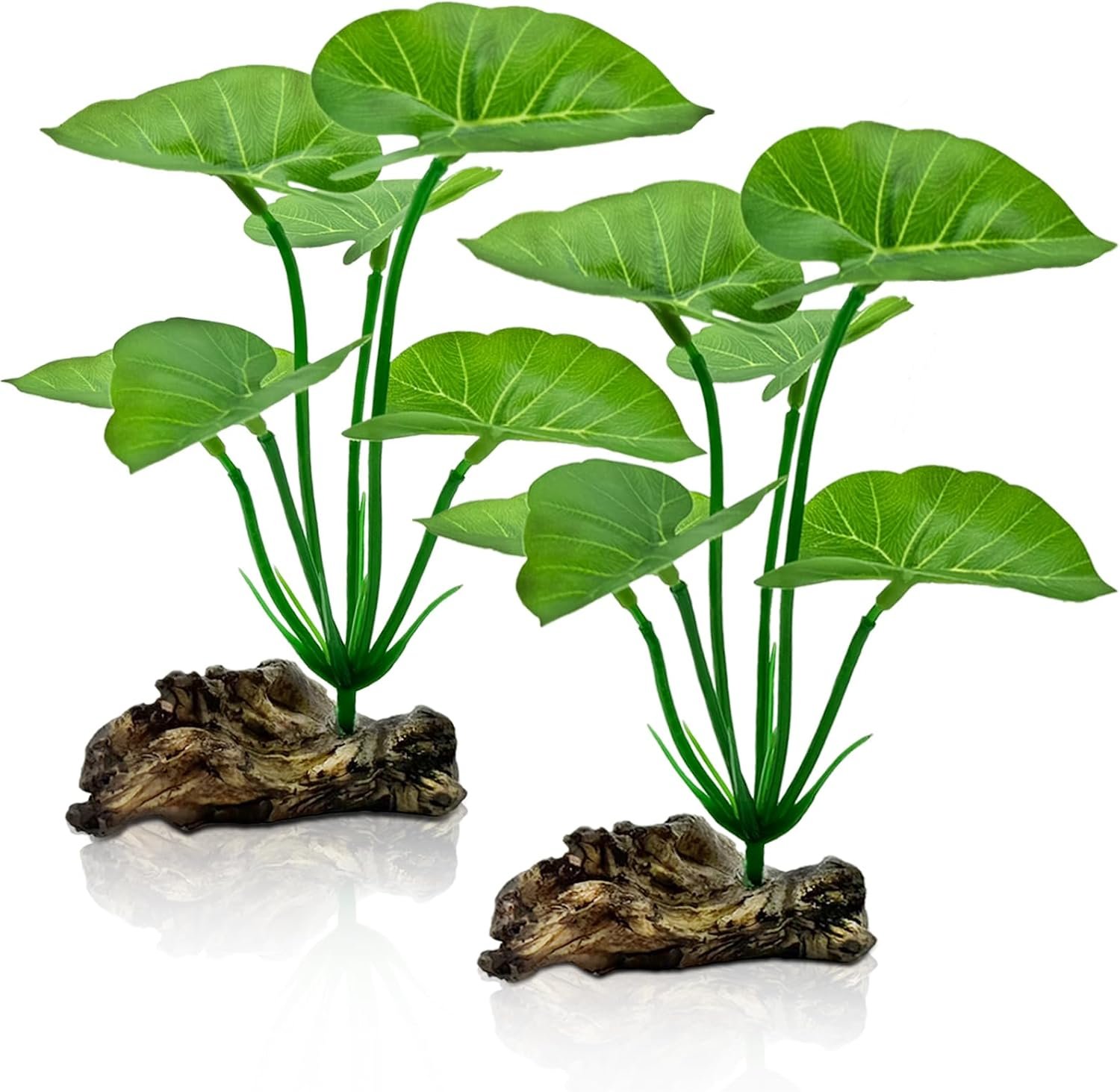 2-Pack Aquarium Decor Fish Tank Decorations 6-inch Betta Fish Tank Plants | Betta Leaf Hammock, Artificial Silk Aquarium Plants, Betta Fish Tank Accessories, Goldfish, Reptiles Plant Decor Driftwood