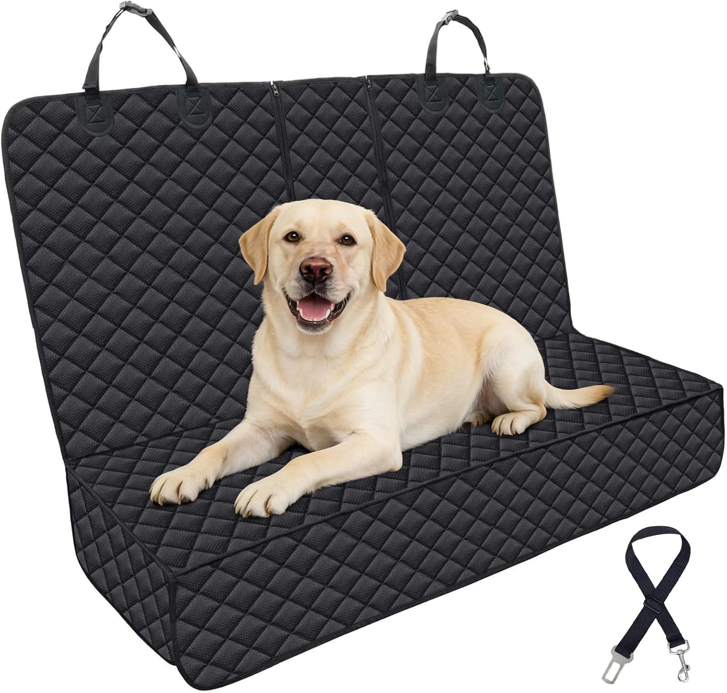 JSTHT Dog Seat Cover, 100% Waterproof Bench Seat Cover Protector Scratch Proof Nonslip Durable Soft Pet Back Seat Covers for Cars Trucks & SUV