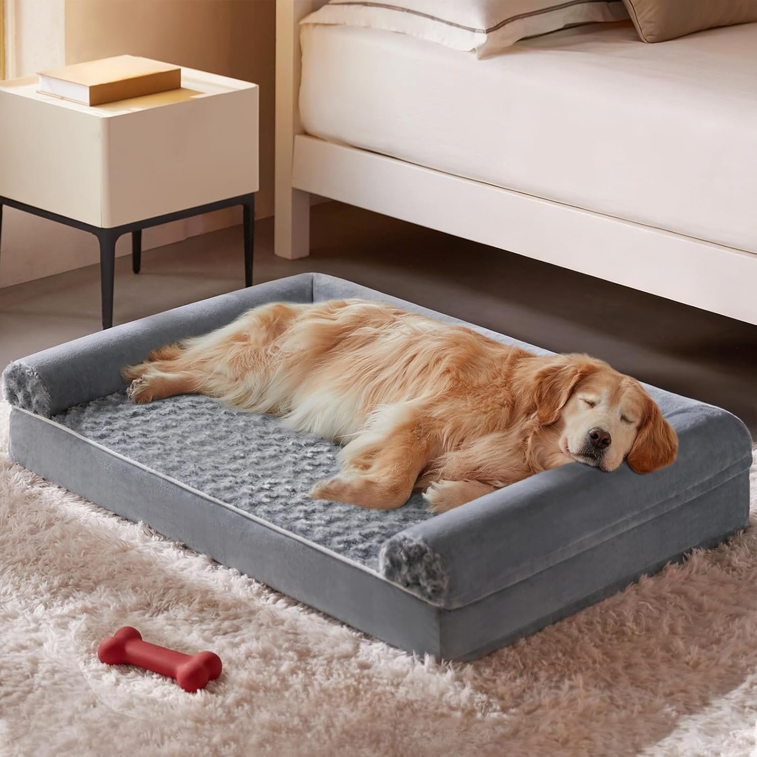 BFPETHOME Orthopedic Washable Dog Beds Large Sized Senior Dog for Comfy Sleeping with Removable Cover, Waterproof Big Soft Pet Couch Bed for Dogs Relax