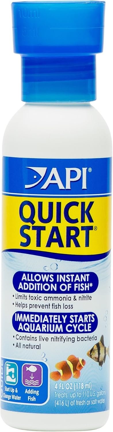 API QUICK START Freshwater and Saltwater Aquarium Nitrifying Bacteria 4-Ounce Bottle | Freshwater and Saltwater
