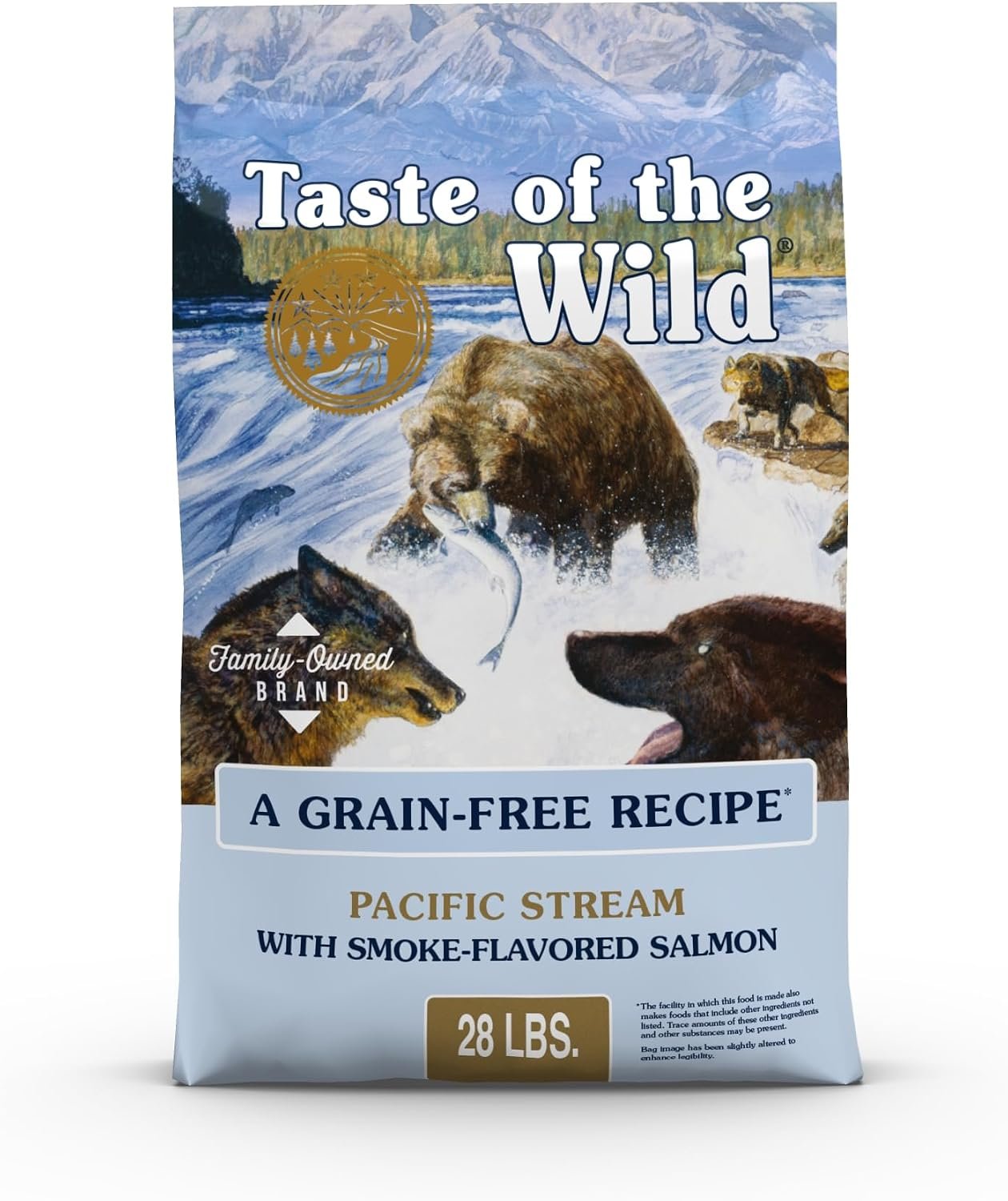Taste of the Wild Pacific Stream Adult Dry Dog Food, Salmon, 28lb | Grain Free Recipe* | Nutrient Dense to Help Support Peak Health | Guaranteed Omega Fatty Acids to Help Support Skin & Coat