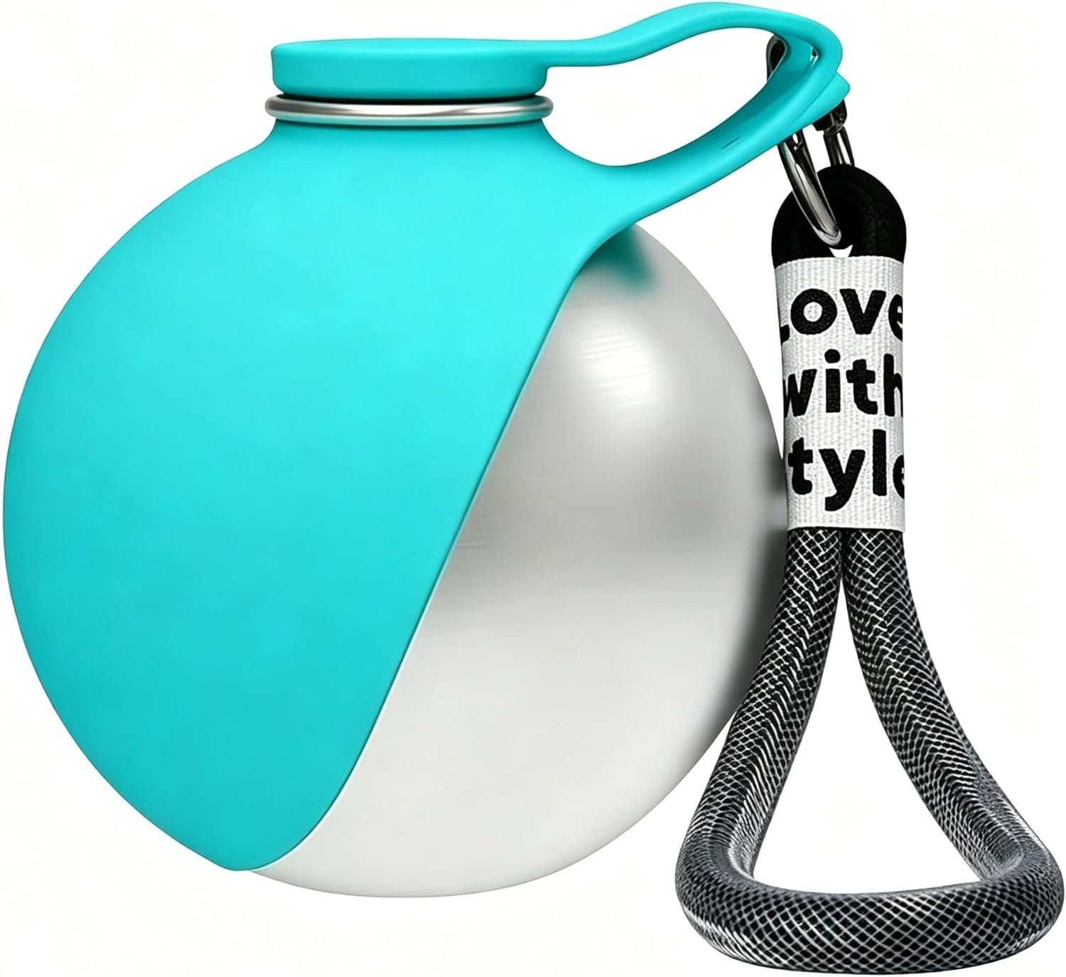 2-in-1 Portable Dog Water Bottle with Bowl, 10oz Stainless Steel Travel Pet Water Dispenser, No-Spill Leak-Proof Design with Silicone Bowl, Perfect for Walking, Hiking, and Travel (Blue A)