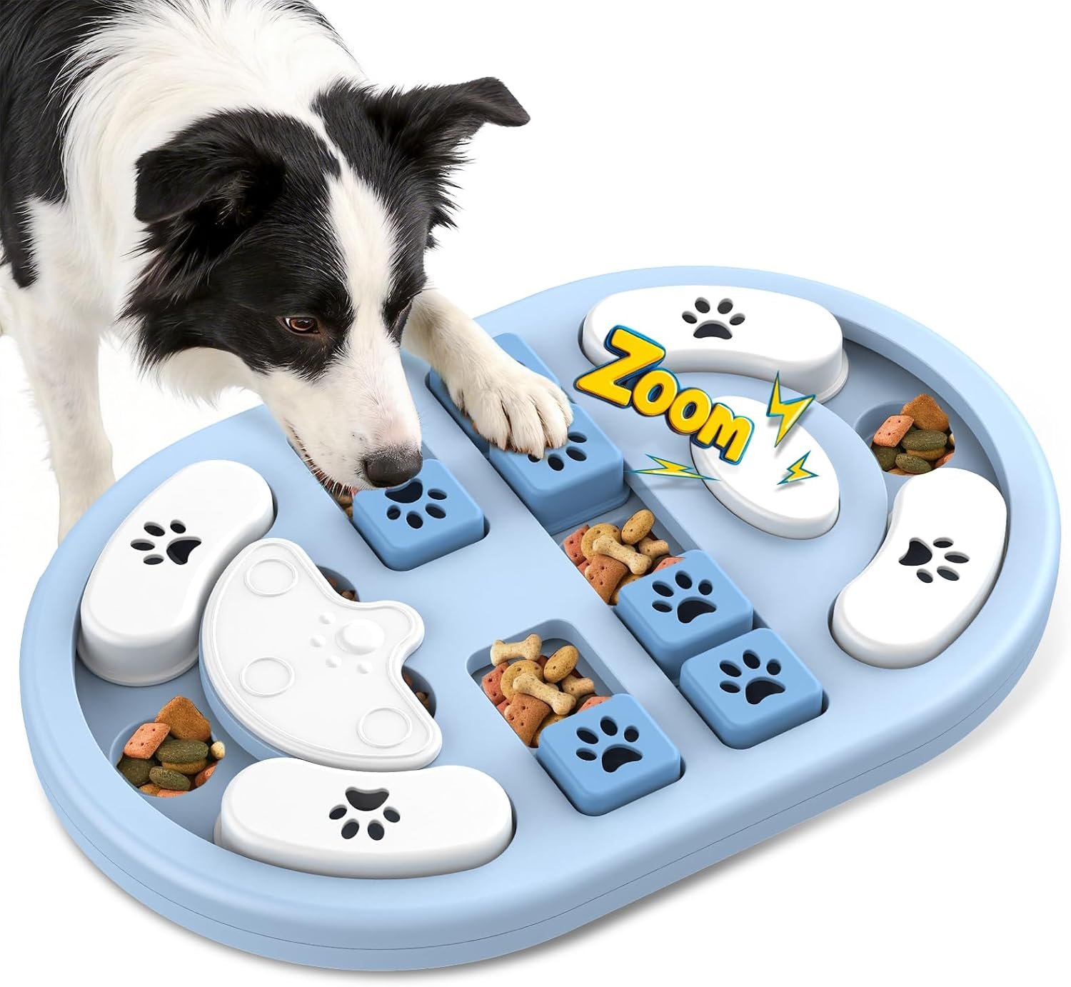 Dog Puzzle Toy, Interactive Treat Dispensing Toys, Grey | Dog Enrichment Toys, IQ Training & Mental Stimulation, Non-Slip Slow Feeder, For Puppies Small Medium Large Dogs Cats