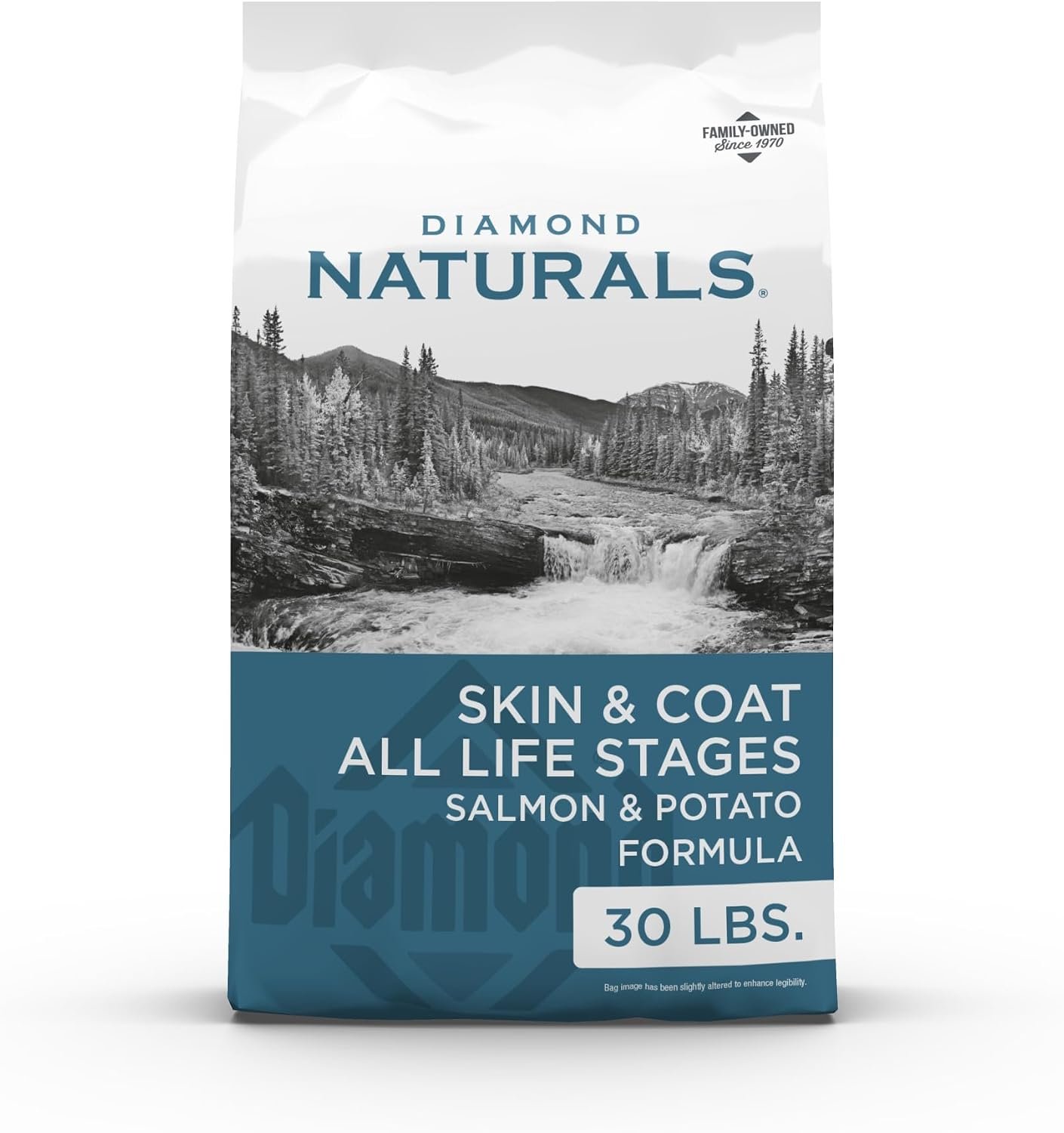 Diamond Naturals Skin & Coat Puppy, Adult & Senior Dry Dog Food Salmon 30lb | Real Salmon & Potato | Omega Fatty Acids Help Support Healthy Skin & Shiny Coat | Guaranteed Probiotics & Superfoods