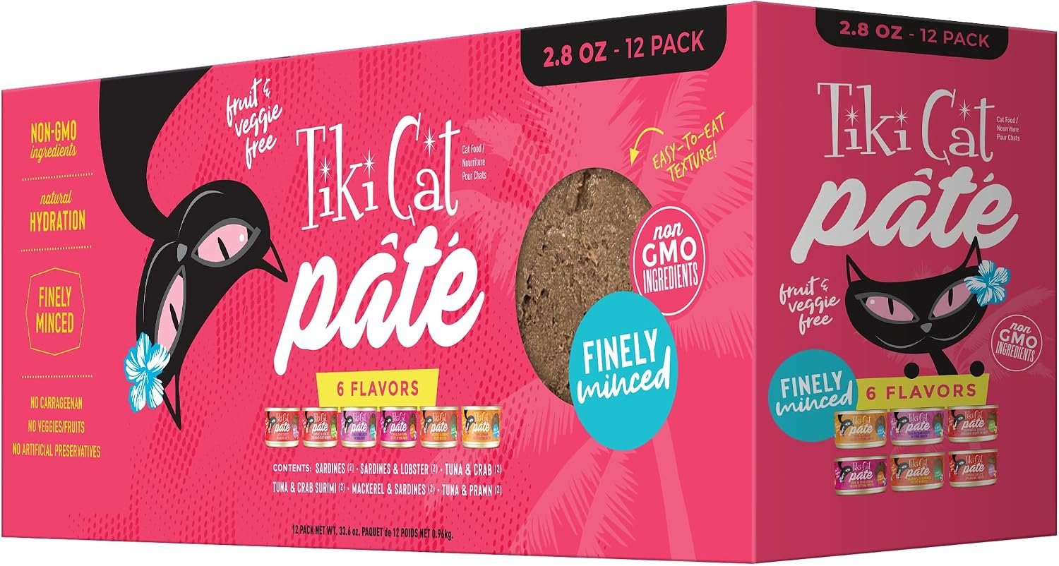 Tiki Cat Grill Pâté Wet Cat Food, Variety Pack, 2.8 oz. Cans (12 Count)