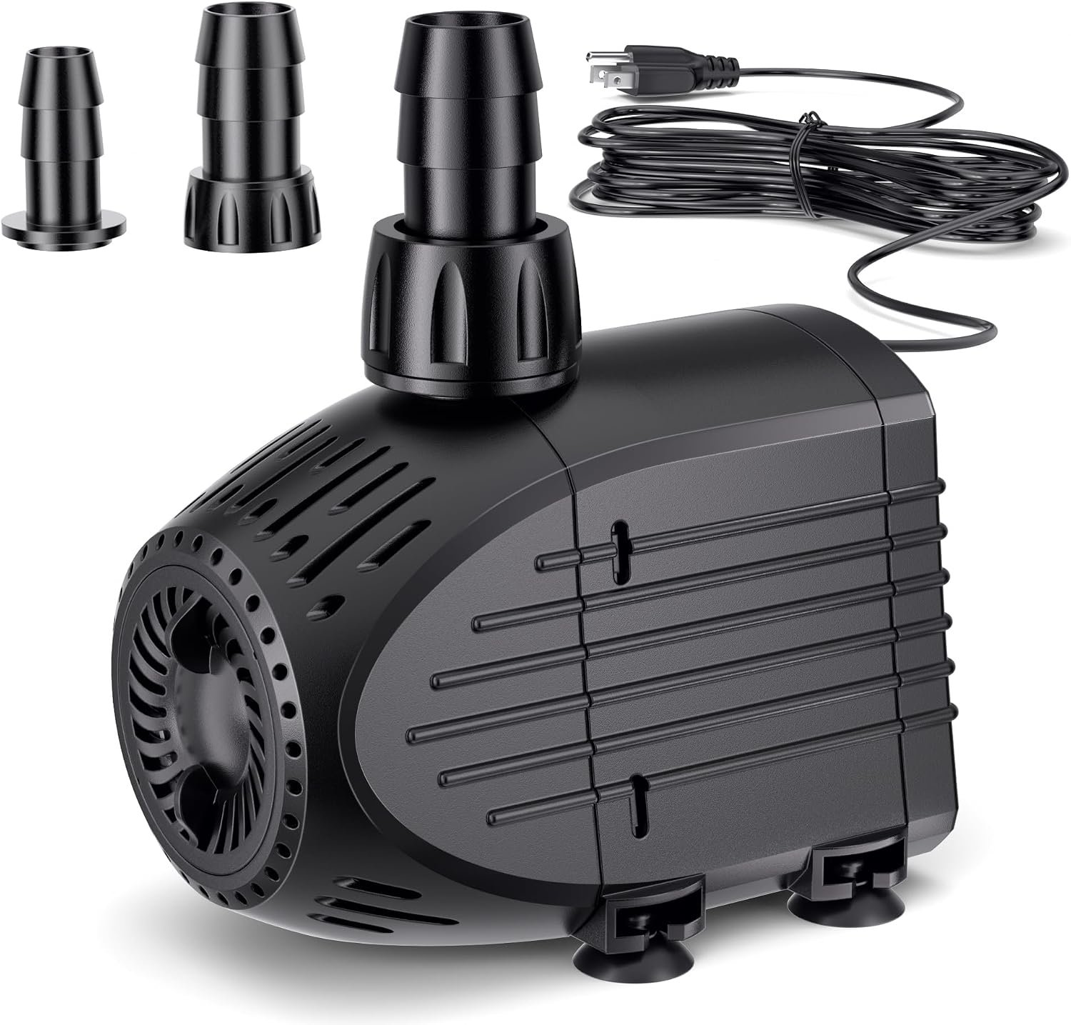 Ultra Quiet Submersible Water Pump 880GPH Size 5.3Lx3.5Wx4.3H in | 60W Pond Pump with Dry Burning Protection, 10ft Cord, 9ft High Lift for Fountains, Waterfall, Hydroponics, Aquariums KF206