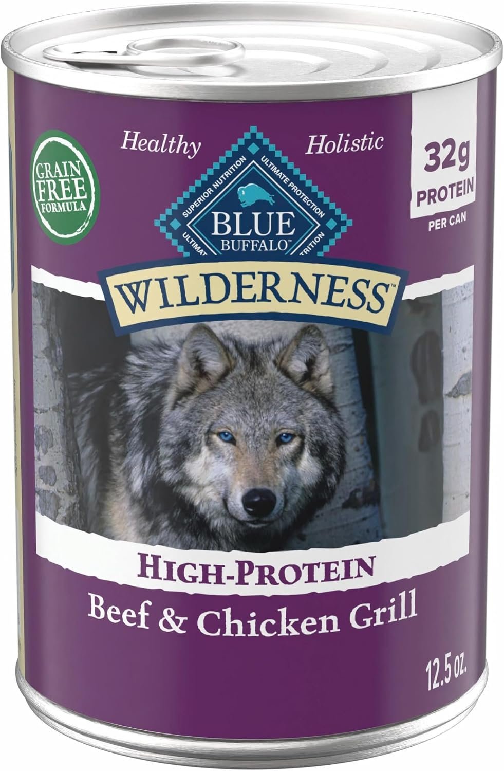 Blue Buffalo Wilderness Beef & Chicken Adult Wet Dog Food, 12.5 oz, 12 ct
