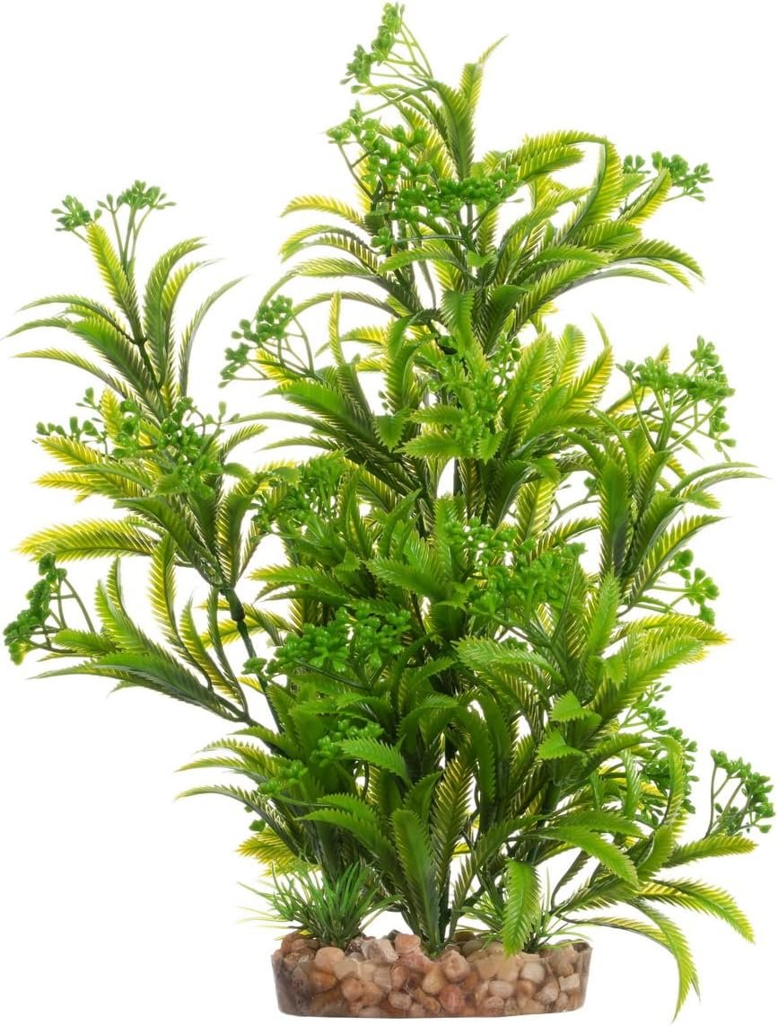 CNZ Aquarium Decor Fish Tank Decoration Ornament Artificial Plastic Plant Green, 11.8-inch