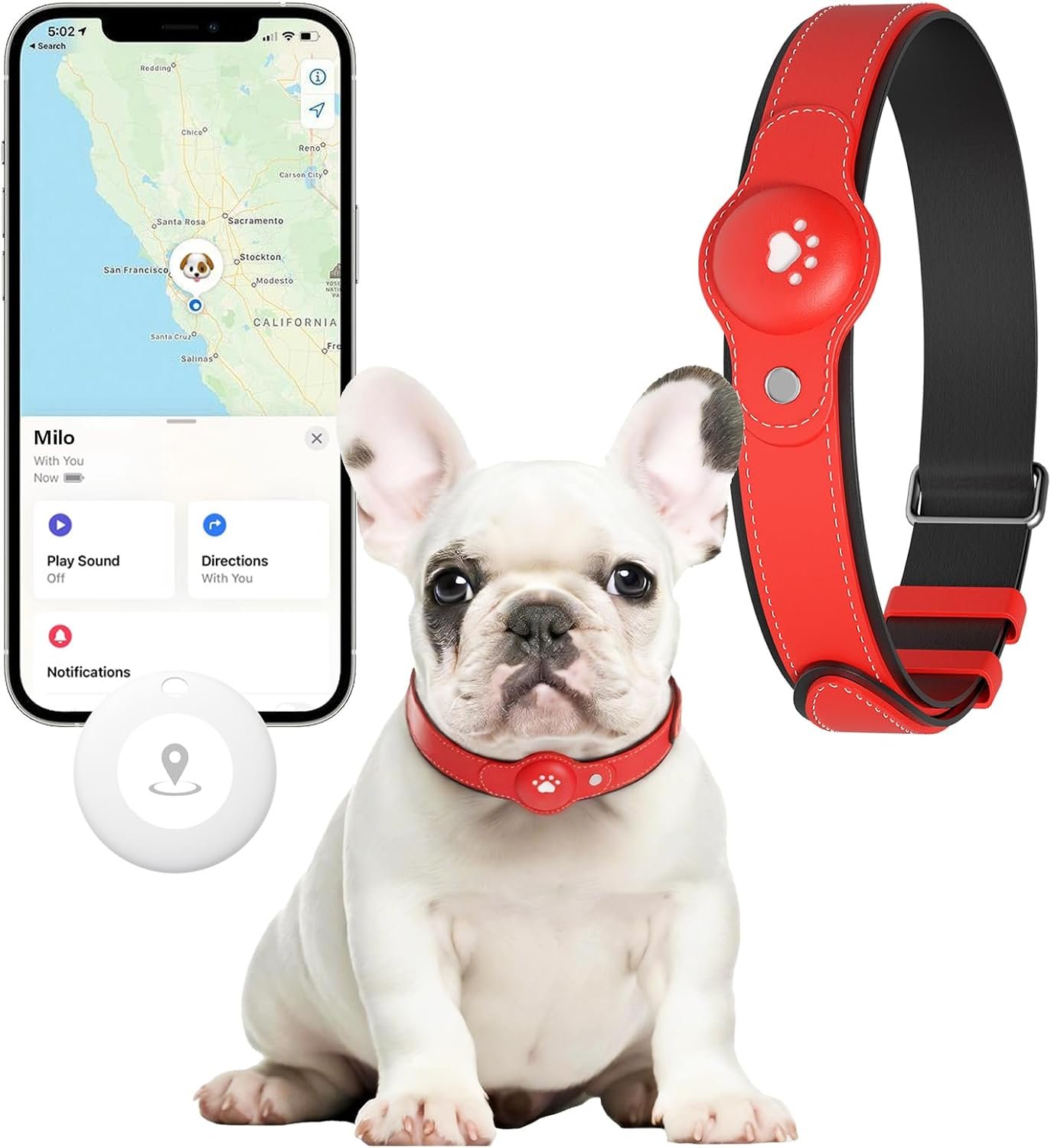 New GPS Tracker for Dogs: Smart Pet Collar with Real-Time Tracking,No Monthly Fee/Subscription (iOS & Android) Waterproof, Anti-Lost,365-Day Long Battery Life GPS Tracker Dog Collar(Tracker Included)