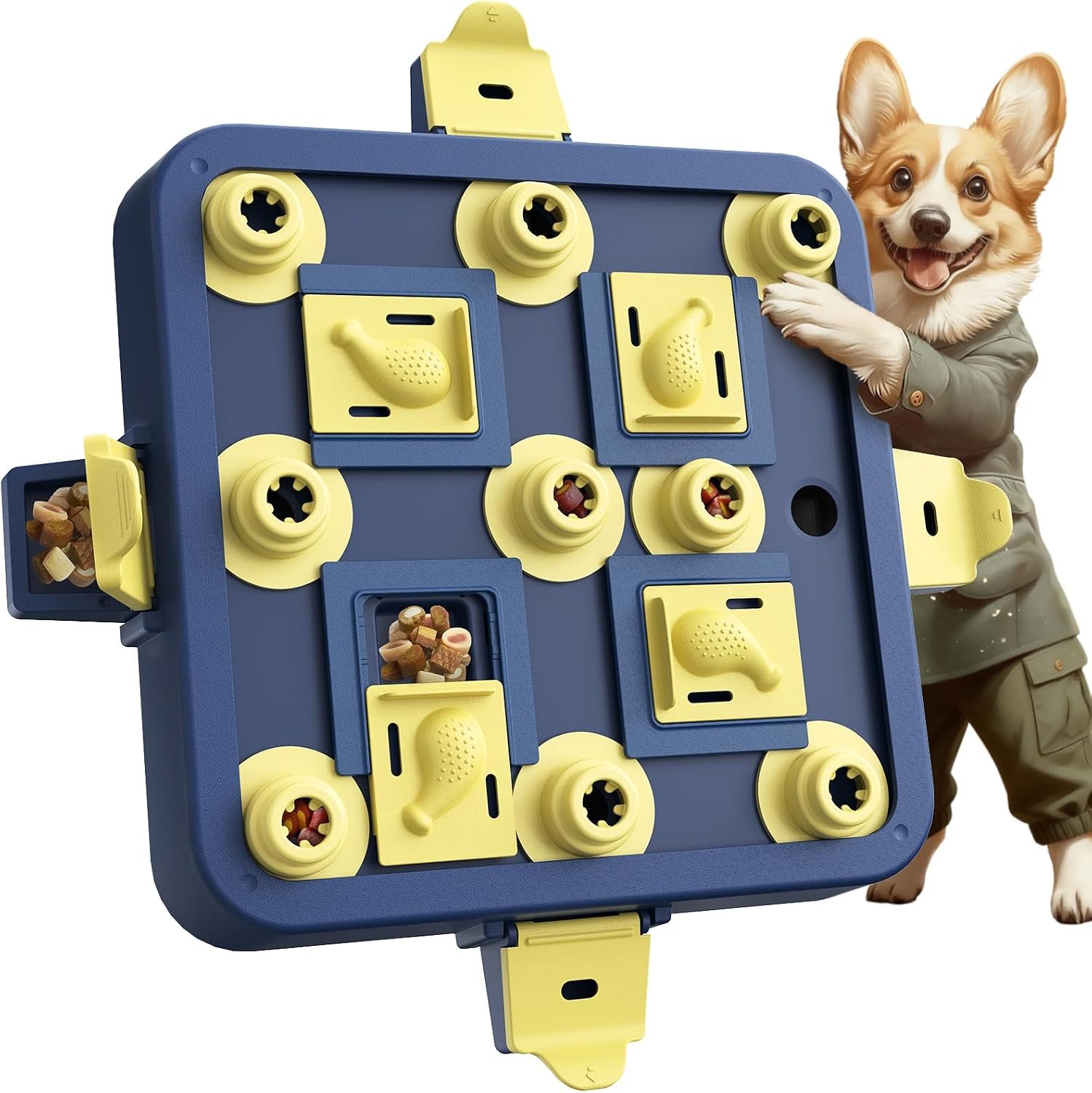 KADTC Dog Chess Puzzle Toy, 3-Levels, Mental Stimulation for Smart Dogs | Large size. Beginner-to-Advanced challenge beats boredom, burns energy, builds focus, slows eating, rewards sharper thinking.