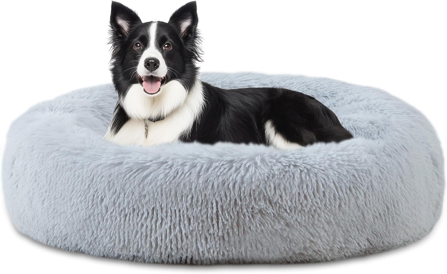 ELSKER&HOME 39” Donut Dog Bed, Calming Dog Bed for Large Sized Dog | Washable, Warming Soft, For Large Dogs, Anti-Anxiety Fluffy Plush Cushion, Fits up to 120 lbs Pets