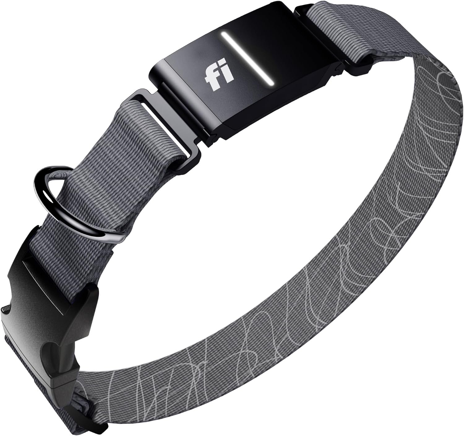 Fi New Series 3+ Smart Dog Tracker Collar [12 Month Membership Included] GPS Tracker for Dogs with Health & Behavior Monitoring, Escape Alerts, Waterproof, LED, Apple Watch Compatible (Gray, Large)