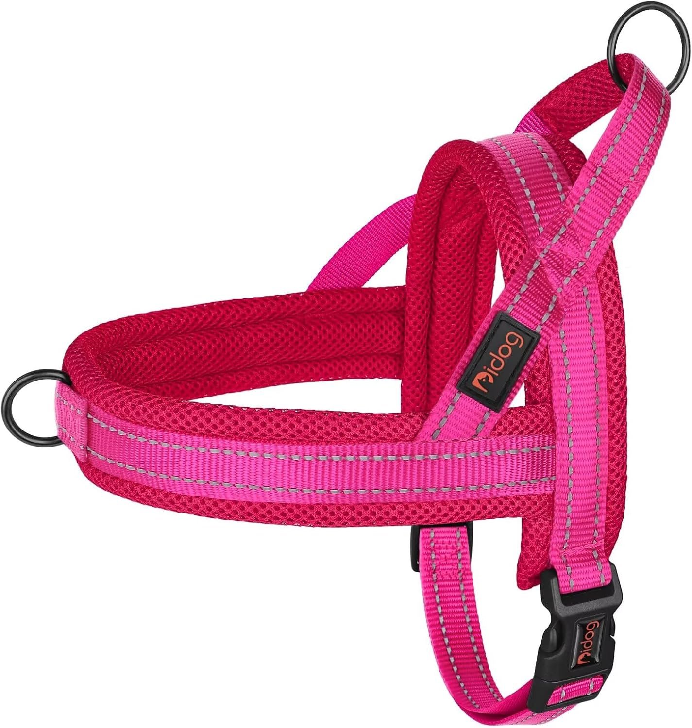No Pull Dog Harness for Small Dogs, Breathable Mesh, Hot Pink, XS | Quick Fit, Easy On and Off, Lightweight, Reflective Vest Harness for Night Safty, Easy for Walking and Training, Chest 15-18″