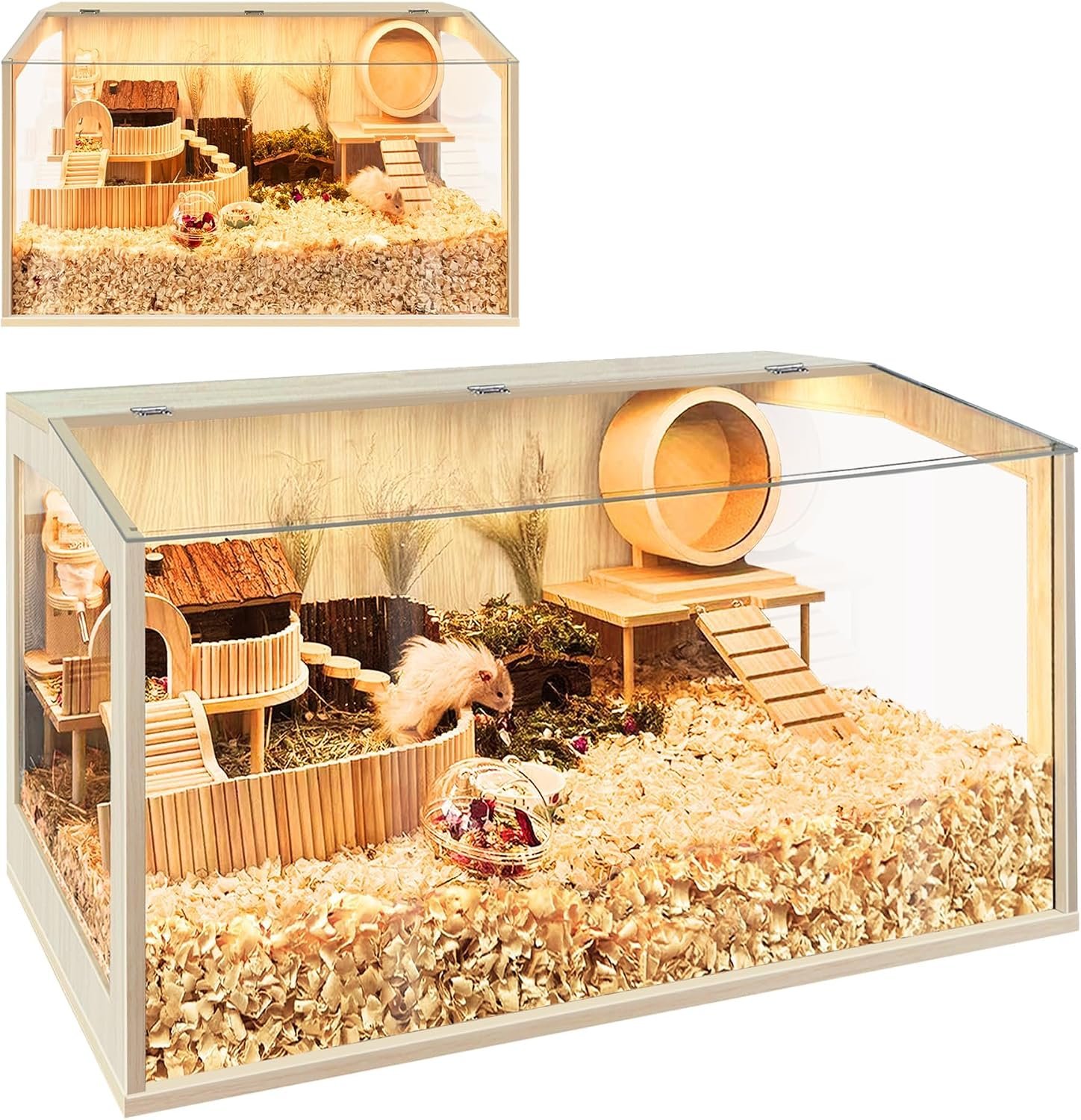 Prolee Hamster Cage Chewproof, Large Hamster Cage,Guinea Pig Cages Openable Top with Acrylic Sheets Solid Built, Hamster Habitat 24″