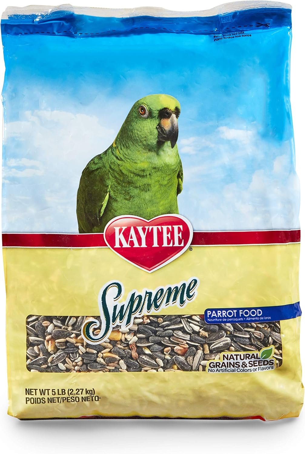 Kaytee Supreme Pet Parrot Bird Food, 5 Pound
