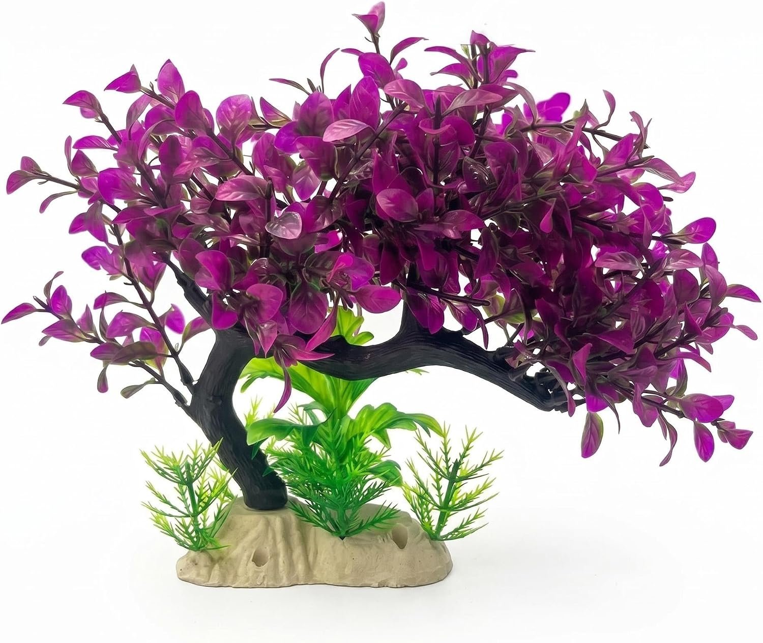 Mipukbay Purple & Red Aquarium Plants Tree, Large Artificial Plastic Fish Tank Decor, Realistic Ornament Safe for Fish, Low-Maintenance Aquascaping Plants for Freshwater/Saltwater Tank Landscaping