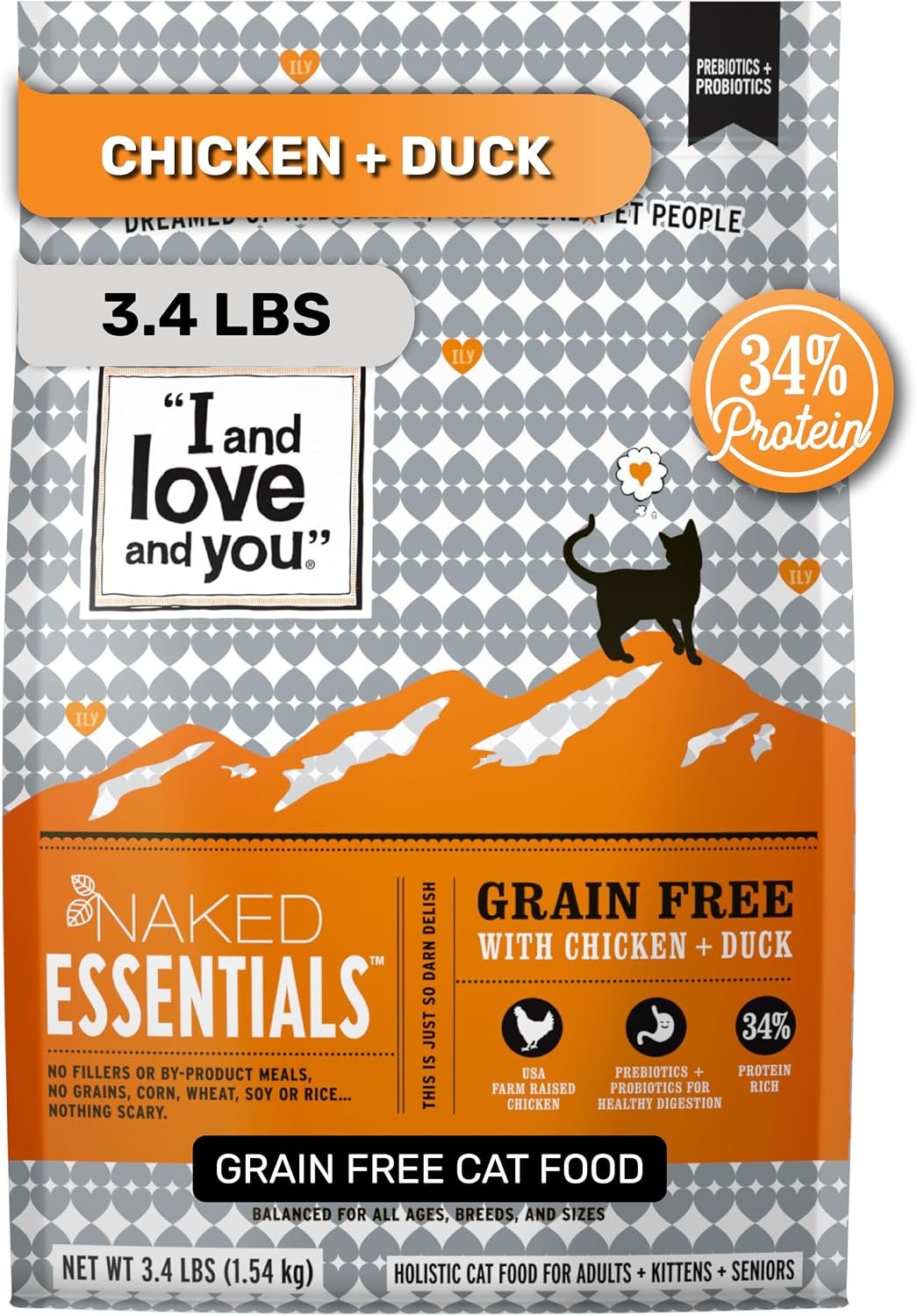 I AND LOVE AND YOU Naked Essentials Dry Cat Food, Chicken & Duck | 3.4lb