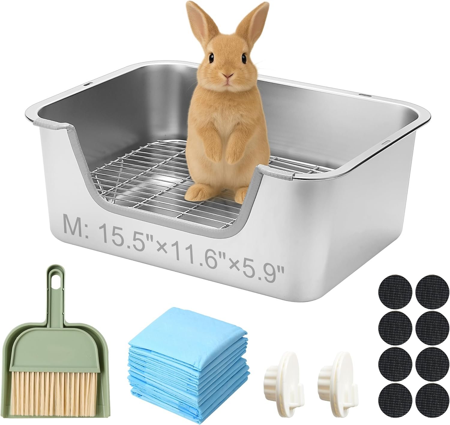 Stainless Steel Sifting Litter Box for Rabbit (M)
