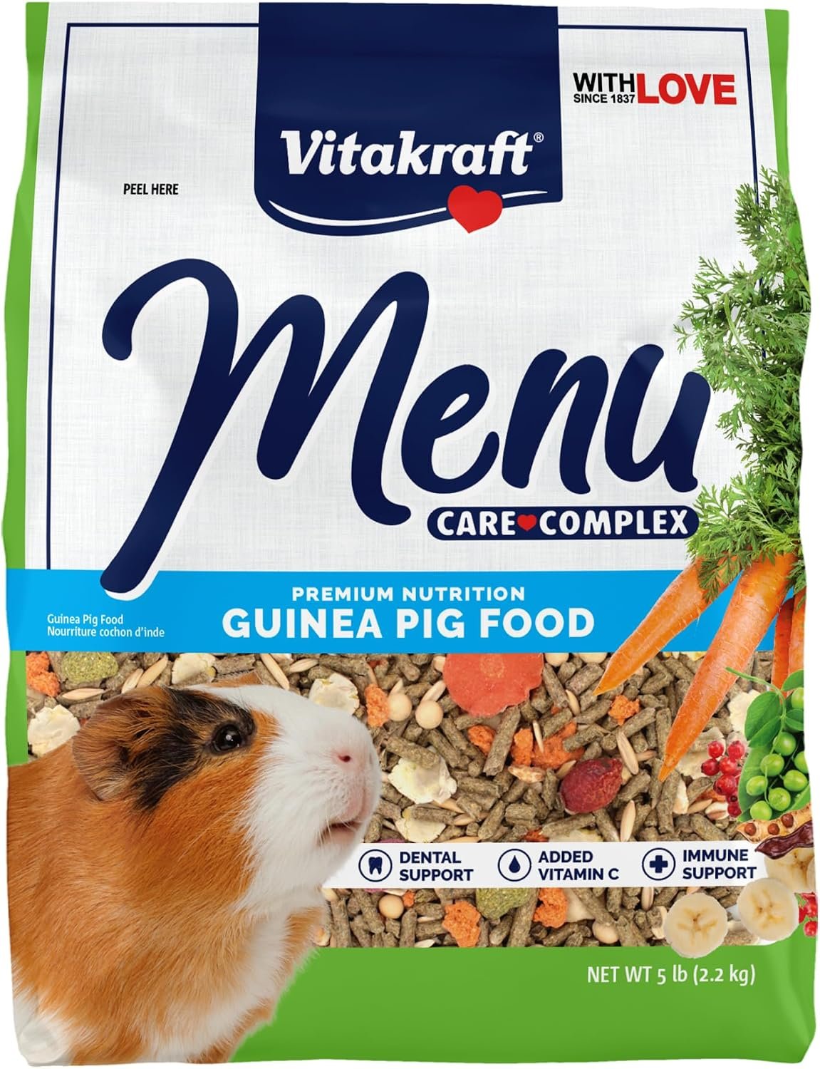Vitakraft Menu Premium Guinea Pig Food – Alfalfa Pellets Blend – Vitamin and Mineral Fortified