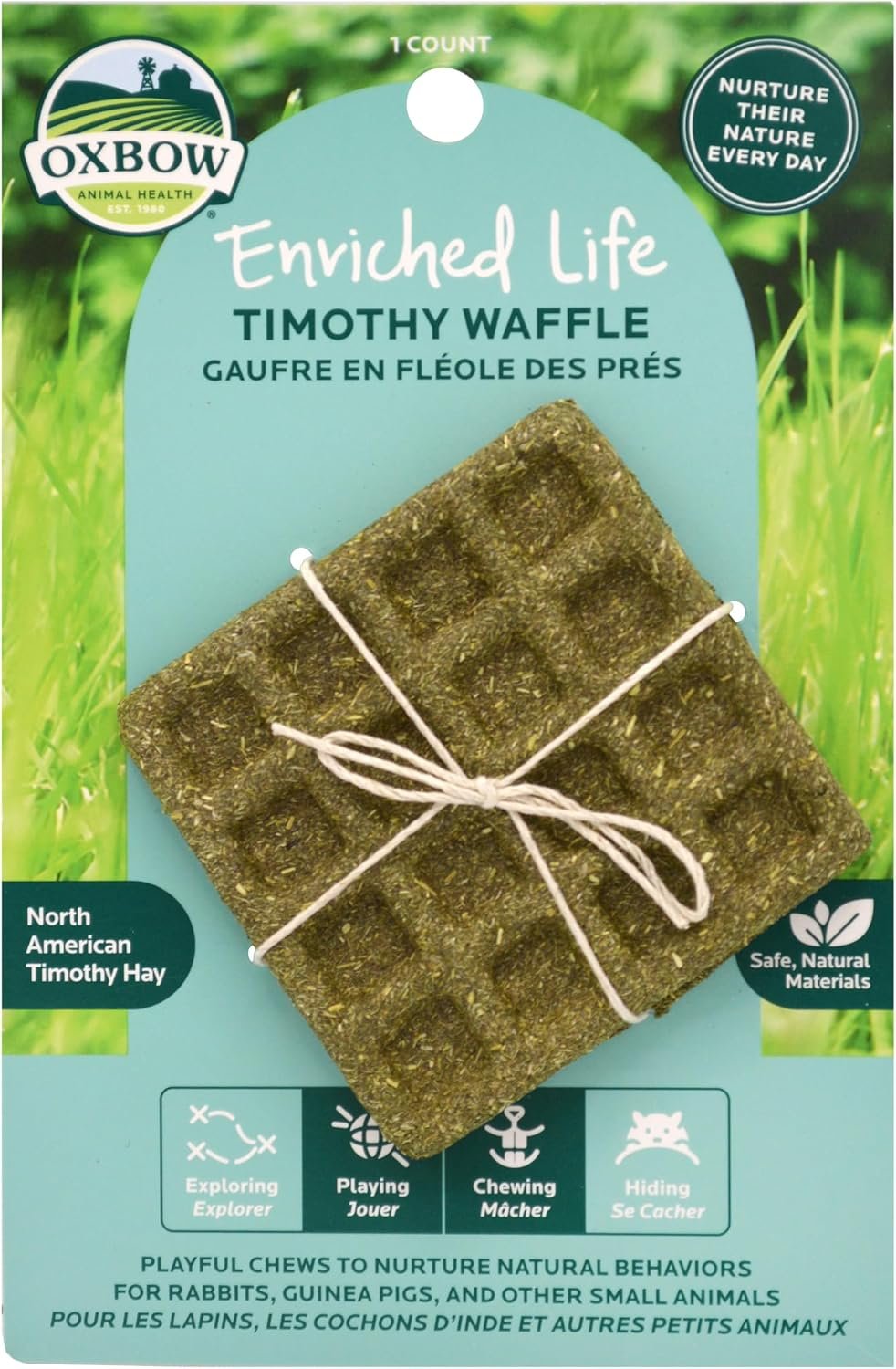 Oxbow Timothy Hay Waffle, Rabbit & Guinea Pig Toys, Bunny Enrichment Toy | Oxbow Enriched Life, Rabbit Chew Toys, Guinea Pig Enrichment, Guinea Pig Chew Toys, Rabbit Enrichment, Timothy Hay
